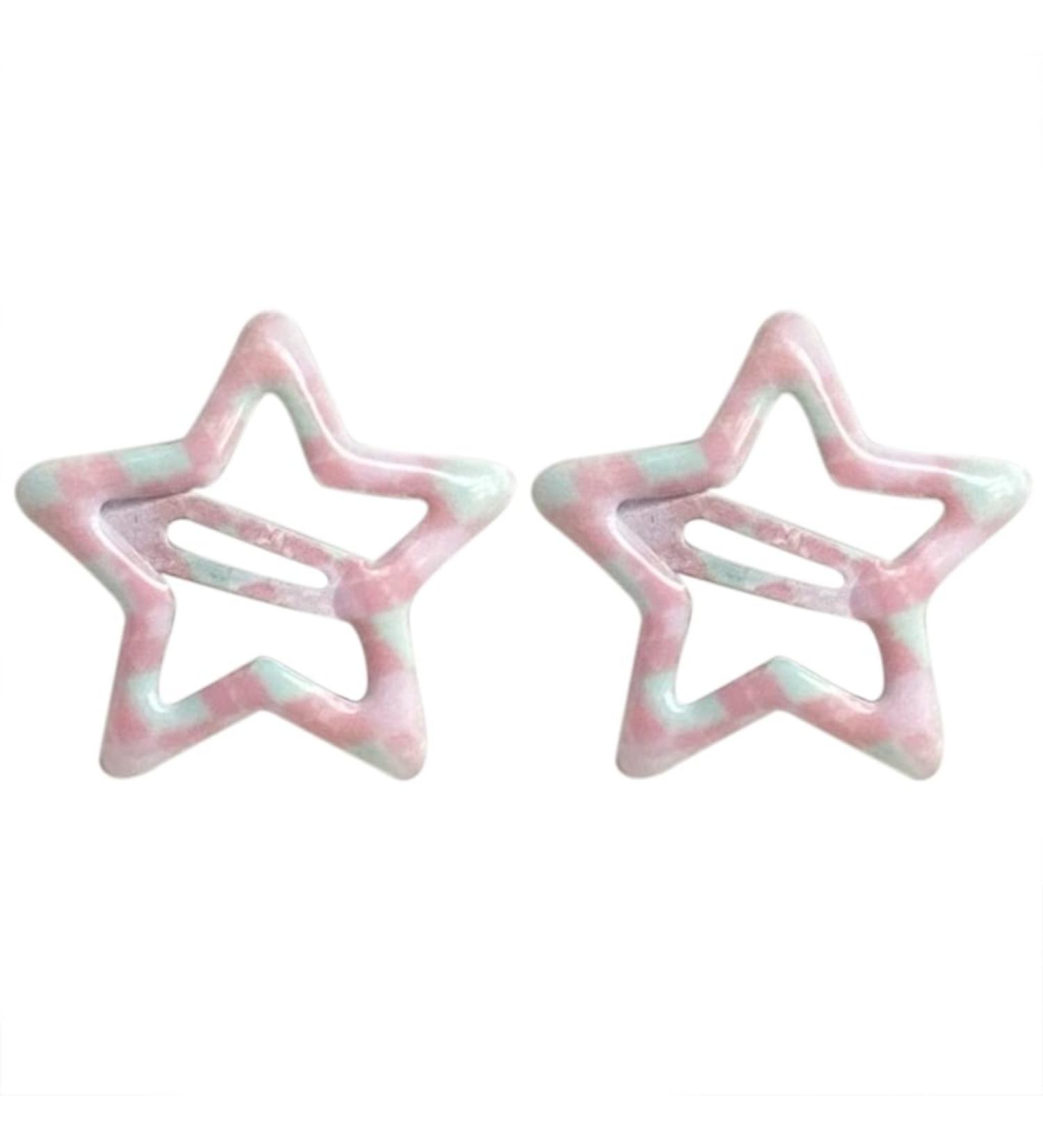 xbiez Small Hair Clip Cute Sweet Snap Hair Clip Star Metal Hairpins Decorative Headwear Y2K Hair Pins Clip Barrettes - Buy Online on GoSupps.com