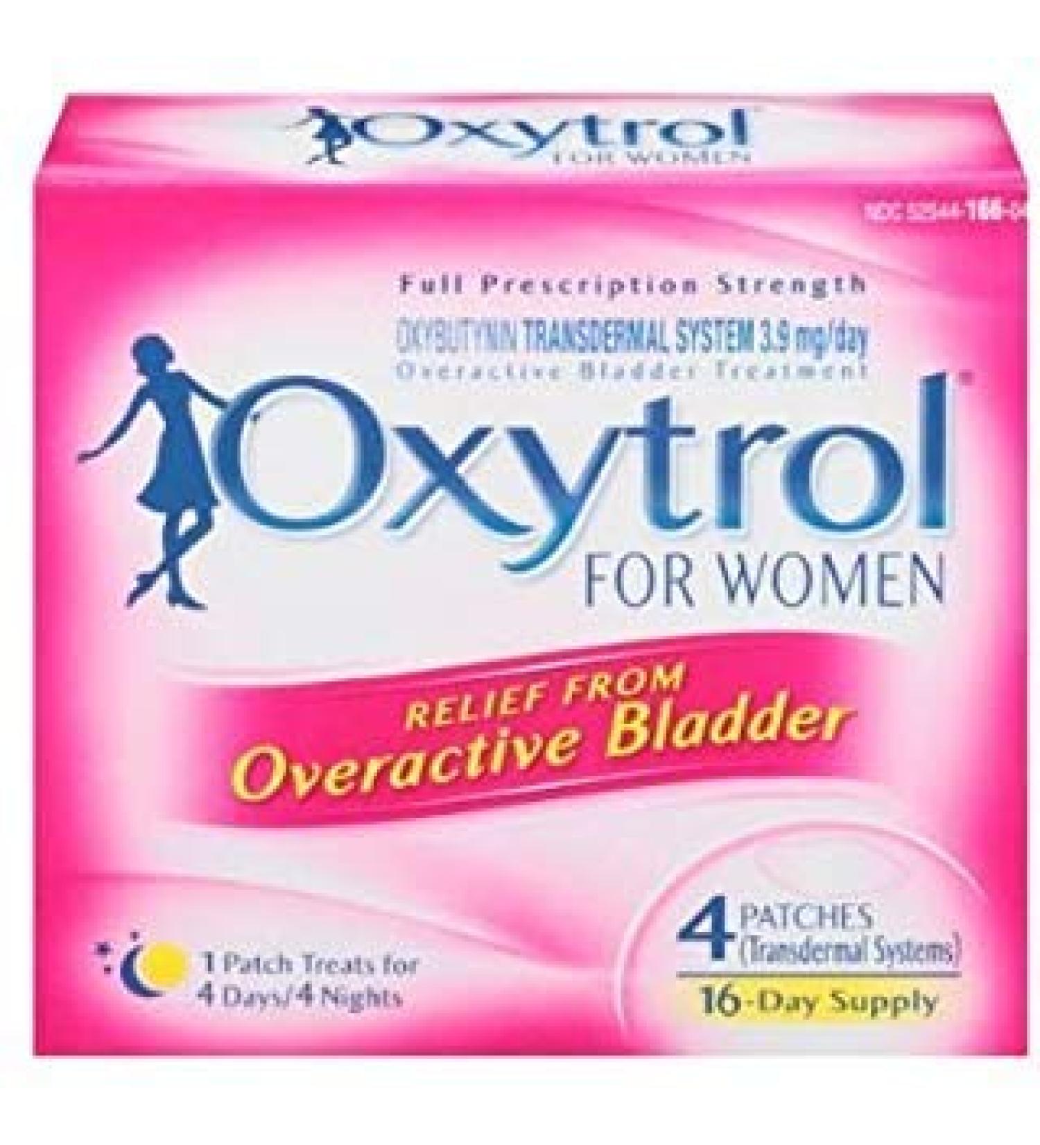 Oxytrol Women Overactive Bladder Transdermal Oxybutynin Patch, 4 ct