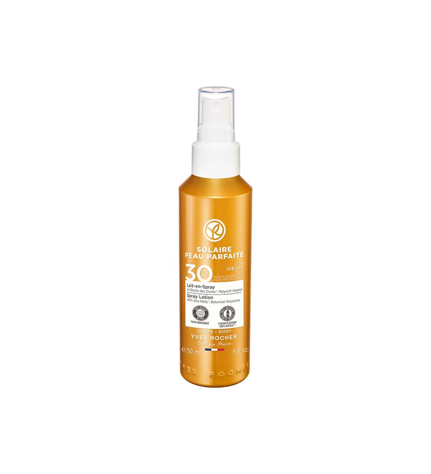 Yves Rocher Solaire Peau Parfaite Sun Milk Spray SPF 30 - Body Sun Protection 150 ml Pump Spray - Buy Online on GoSupps.com
