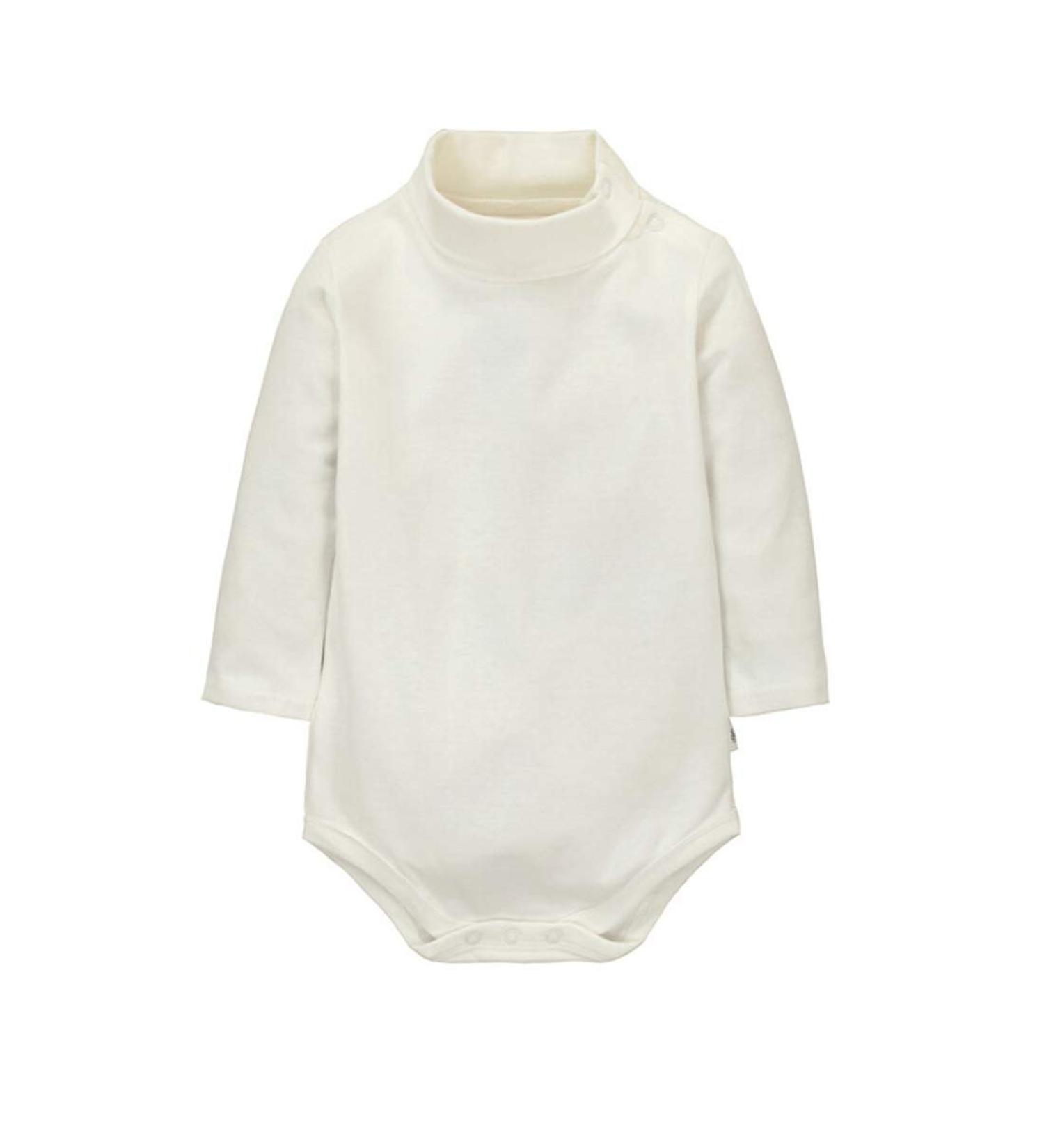 CuteOn Baby Boys Girls Solid Color Basic Turtleneck Cotton Bodysuit Jumpsuit Beige 6 Months 6 Months Beige