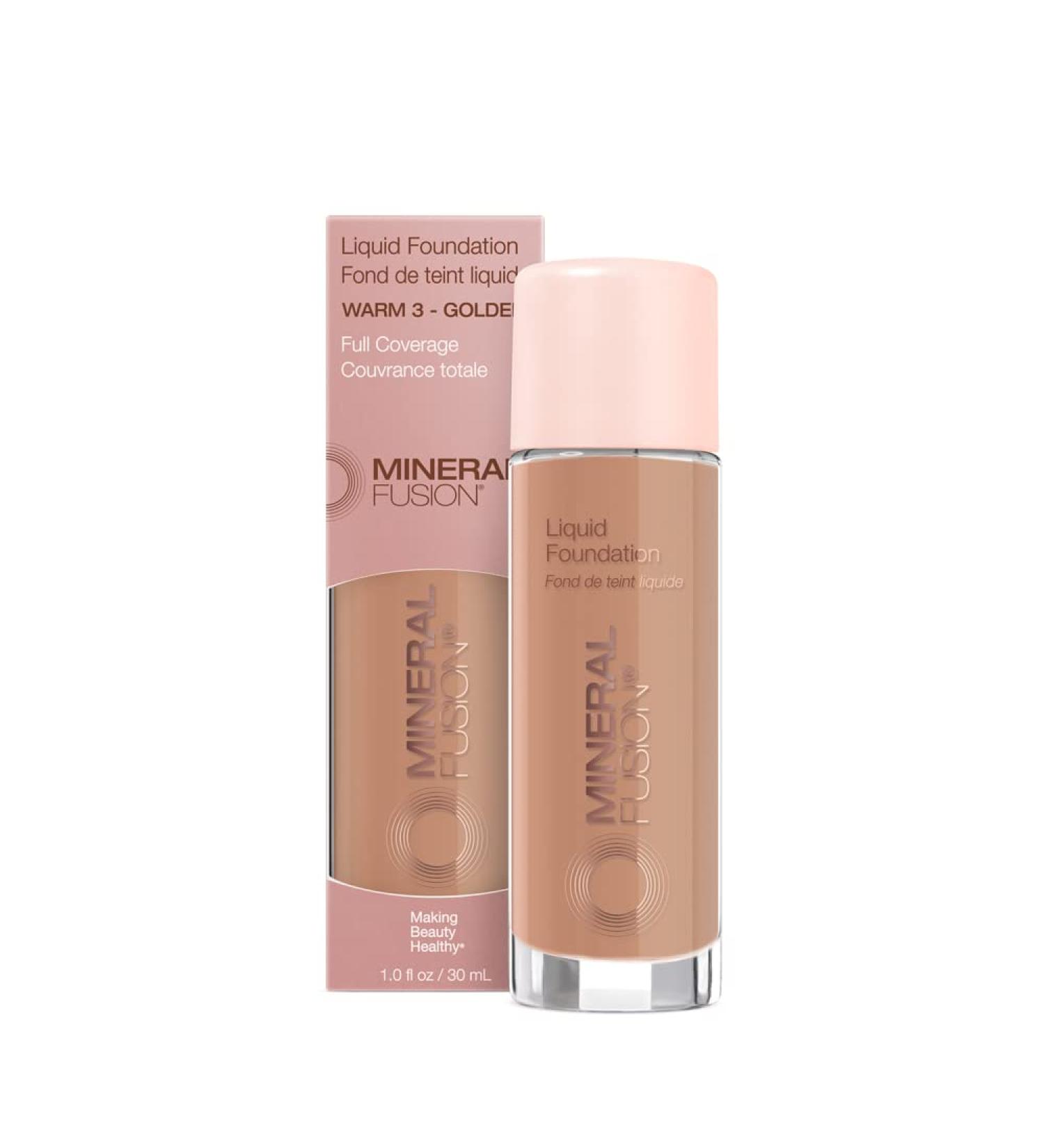 Mineral Fusion Liquid Foundation Warm 3 - 1 Fl Oz | Natural Coverage & Eco-Friendly - Buy Online on GoSupps.com