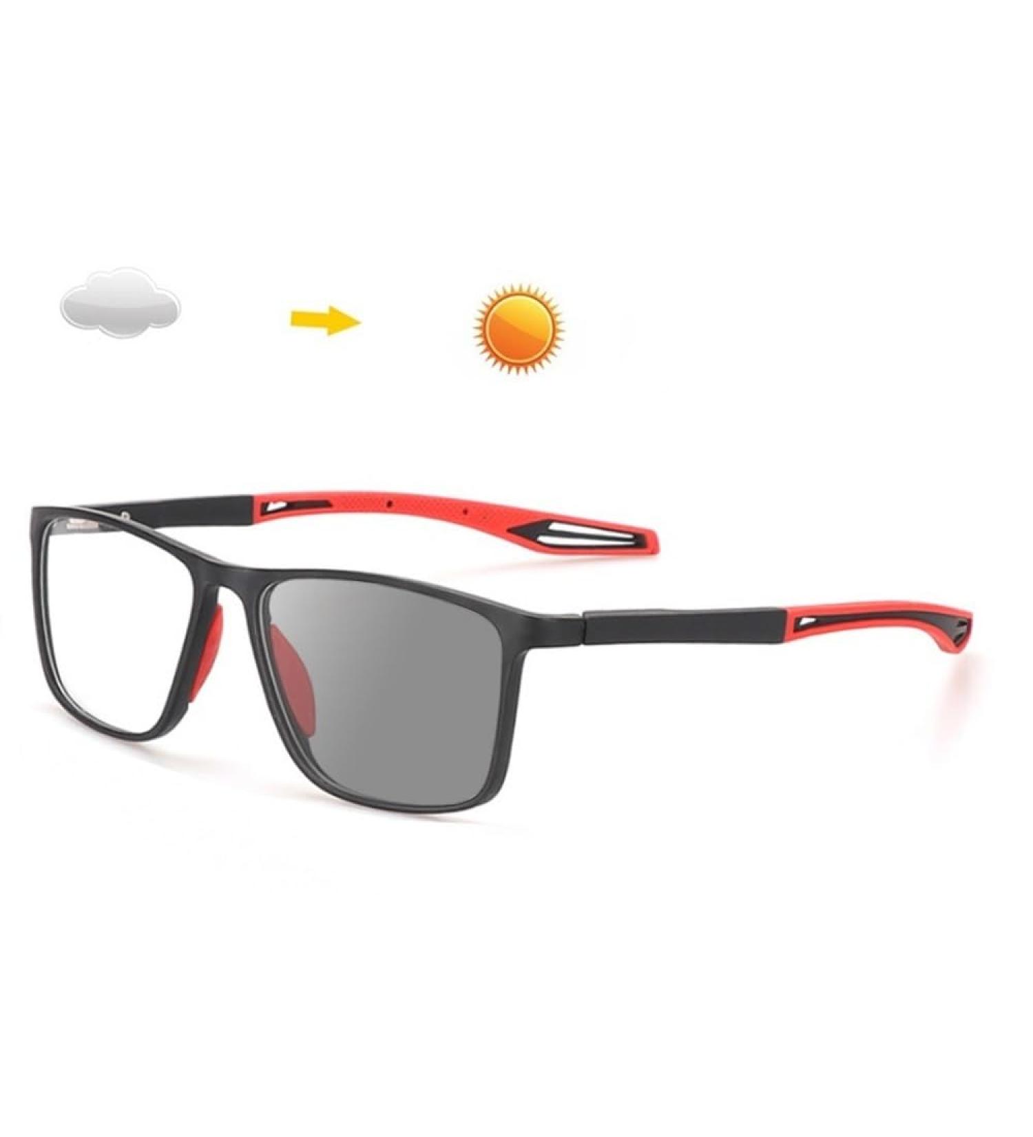 Spring Hinge Photochrome Reading Glasses - Blue Light Filter for Men & Women | TR90 Flexible Sport Glasses (+1.0 to +3.0 Red) - Buy Online on GoSupps.com