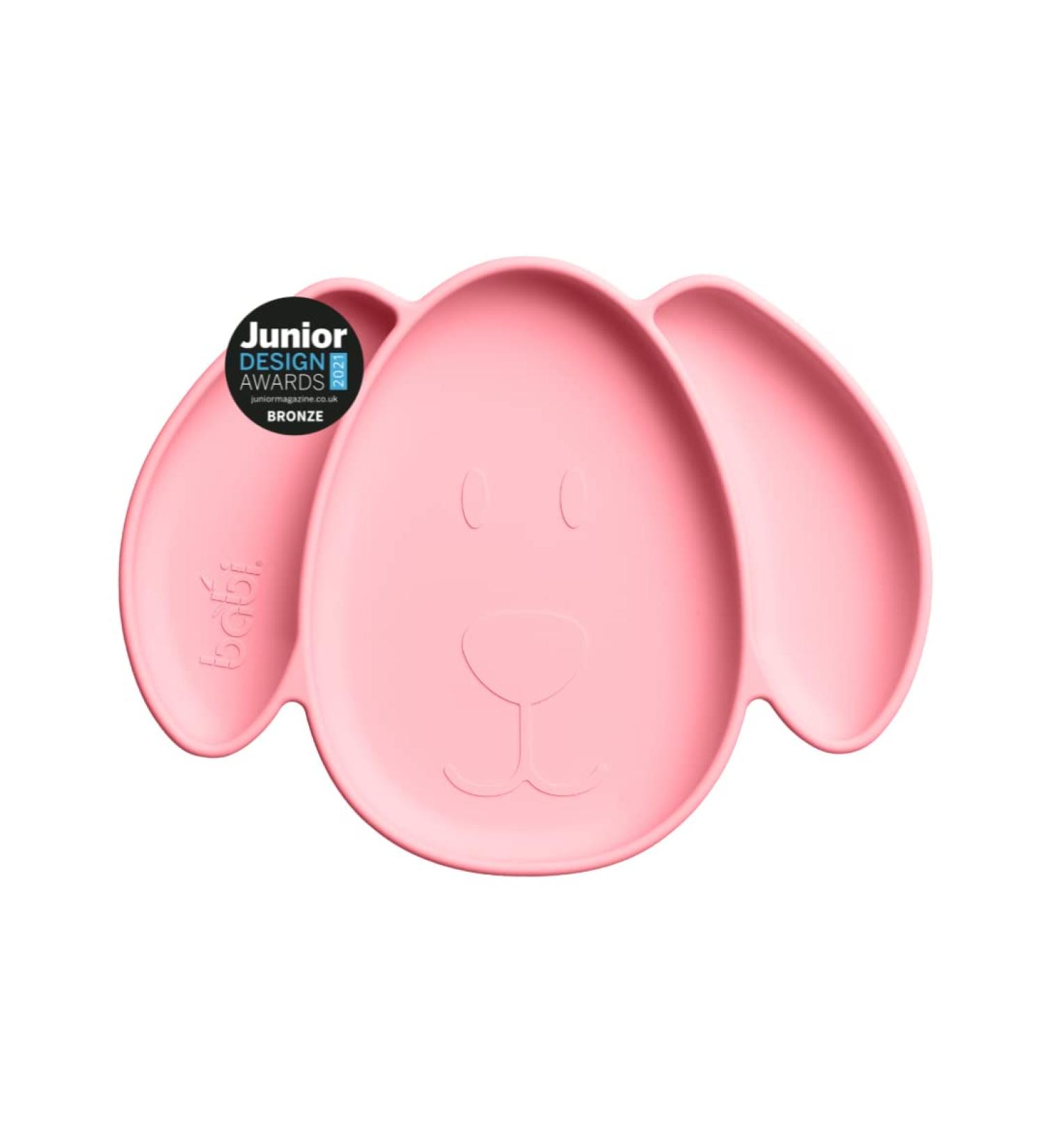 Babi Baby Toddler Large Suction Dog Plate - Non Slip Weaning Plate | 100% Food Grade Silicone with Stay Put Suction Ring - Mess Free Meals! (Pink) - Buy Online on GoSupps.com
