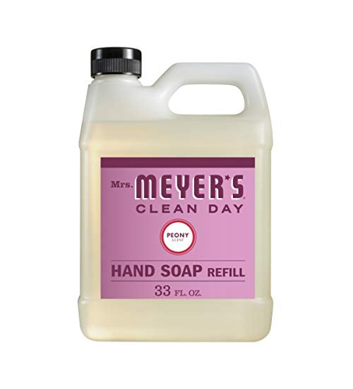 Mrs. Meyer's Peony Scent Hand Soap Refill - 33 oz | Cruelty Free & Biodegradable - Buy Online on GoSupps.com