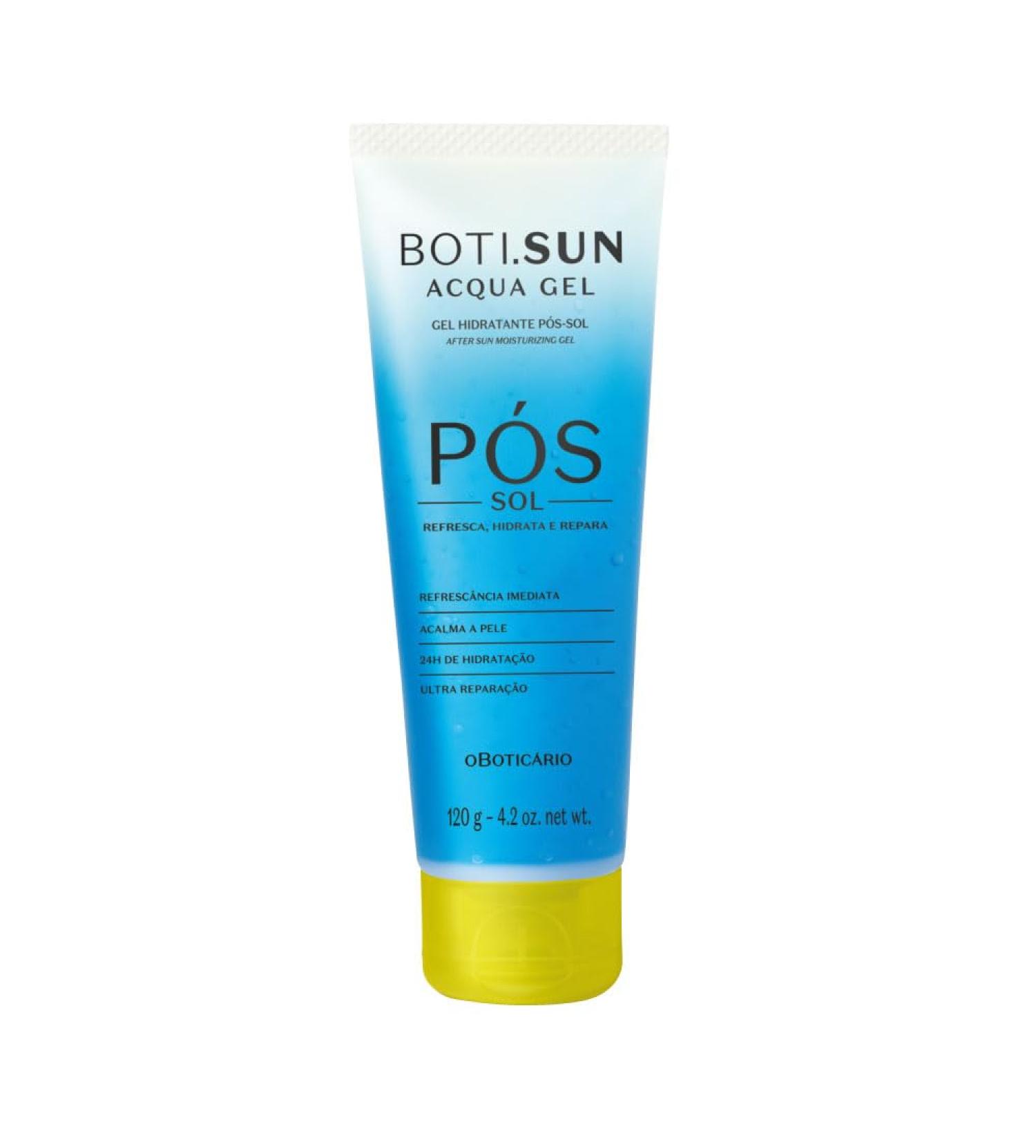 O BOTICARIO O Botic rio Boti.Sun Post-Sun Gel: After-Sun Refreshes Hydrates Repairs Immediate Refresh Soothes Skin 24-Hour Rapid Hydration 120g