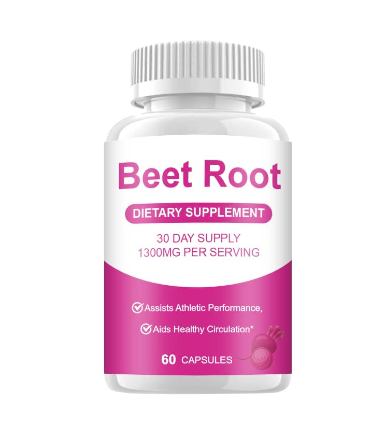 Capsules de poudre de betterave biologique 1300mg par portion Oxyde nitrique base de plantes et soutien la circulation Formule v g talienne non OGM sans gluten 60 capsules v g tales