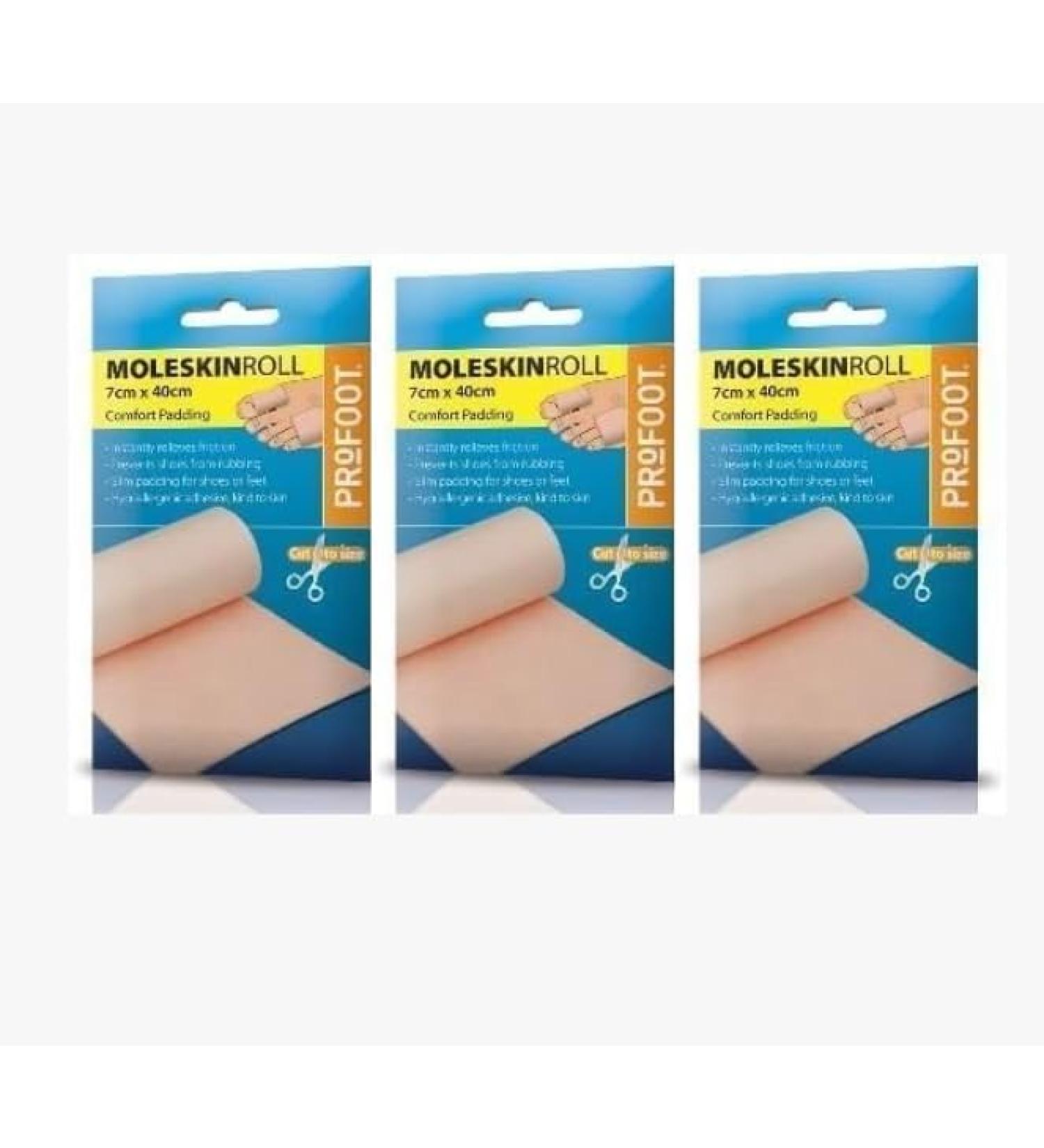 MM Profoot Moleskin Roll Instant Protection for The Foot from Rubbing Footcare (Pack of 3)