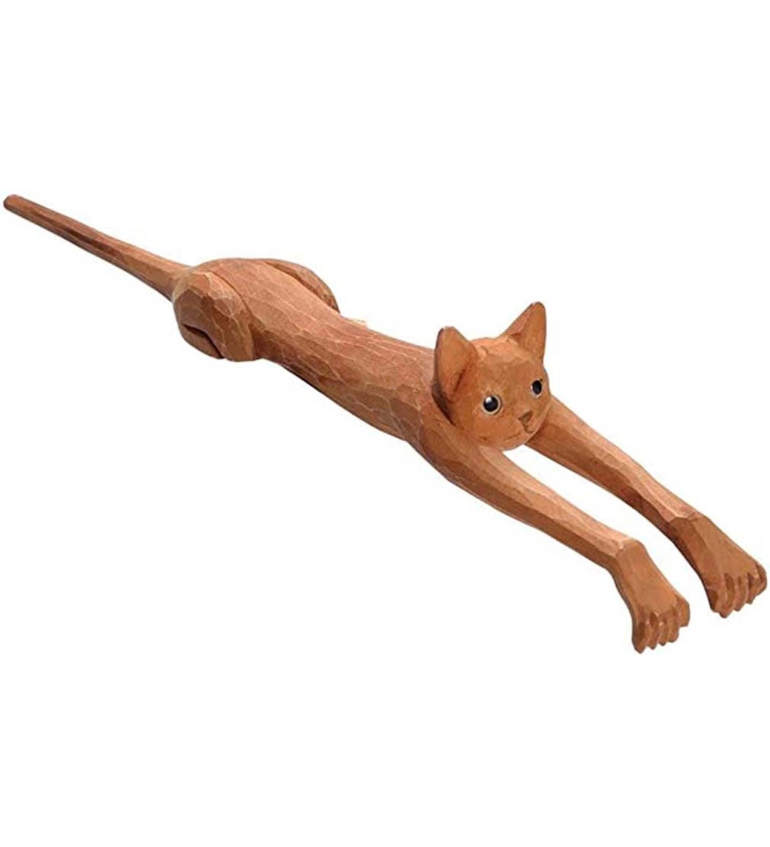 19inch cat-shaped back scratcher wood back scratch handheld manually back massage device long back scratch back scratch scratch back scratch massage device to scratch the back