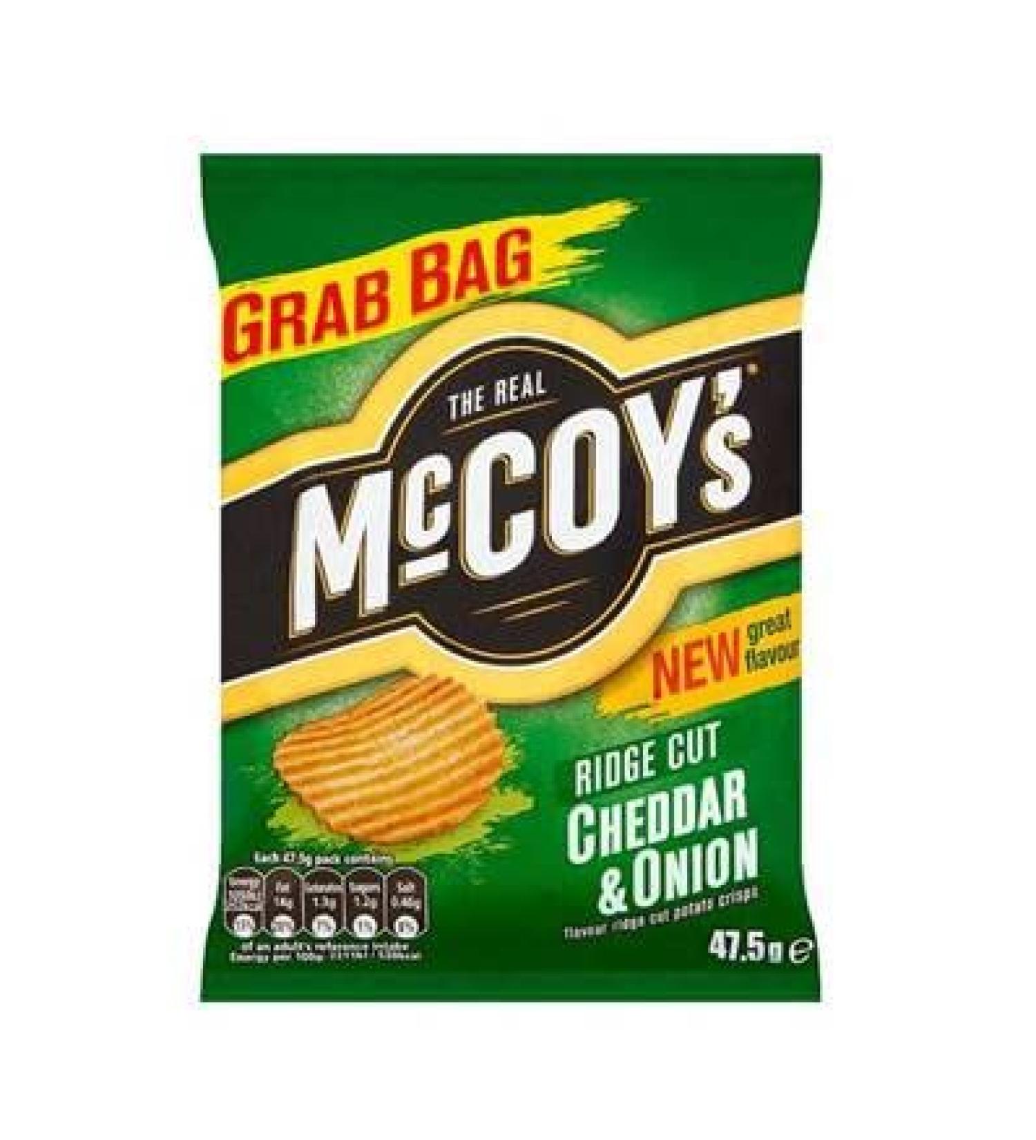 McCoy's Ridge Cut Crisps 36x45g (Cheddar & Onion)