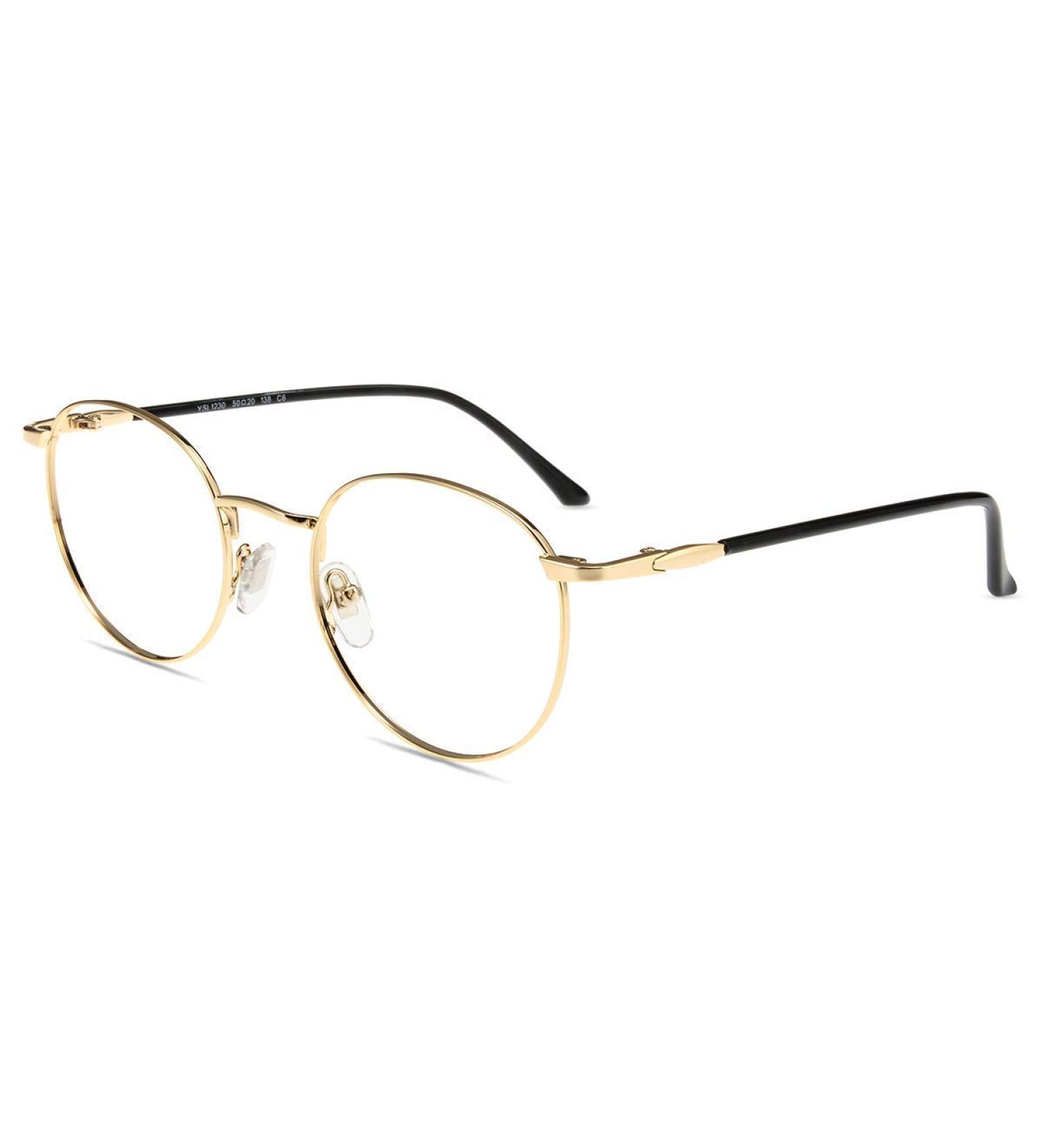 Firmoo Gold Blue Light Blocking Round Metal Frame Reading Glasses 3.0x for Women and Men - Anti Eye Strain Computer Readers with Magnification - Buy Online on GoSupps.com
