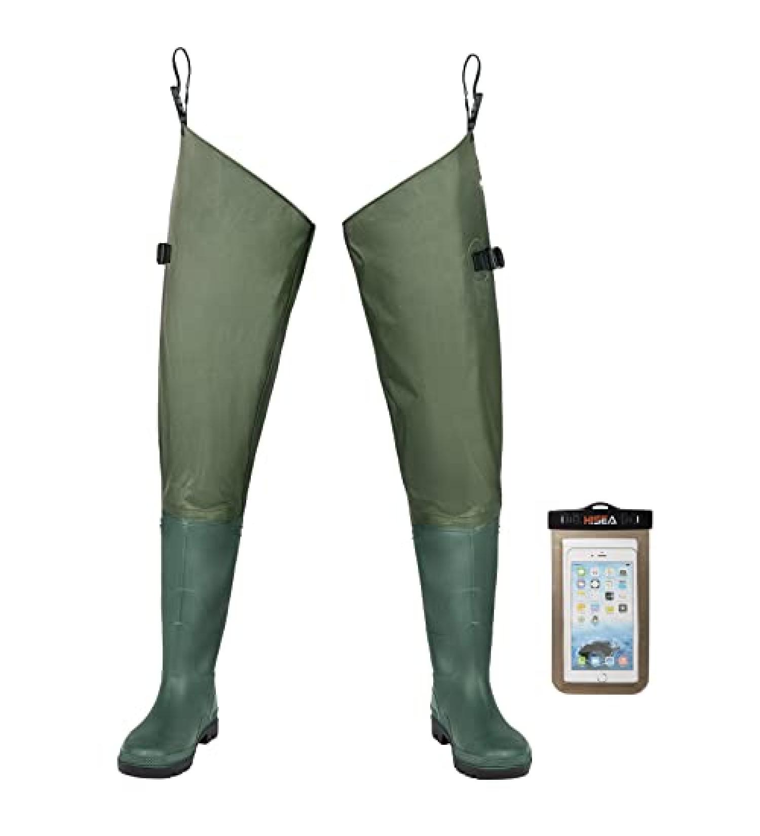 Fishingsir Waterproof Hip Waders for Men and Women - Lightweight Bootfoot Cleated Fishing Hip Wader in Brown & Green - M7/W9 - Buy Online on GoSupps.com