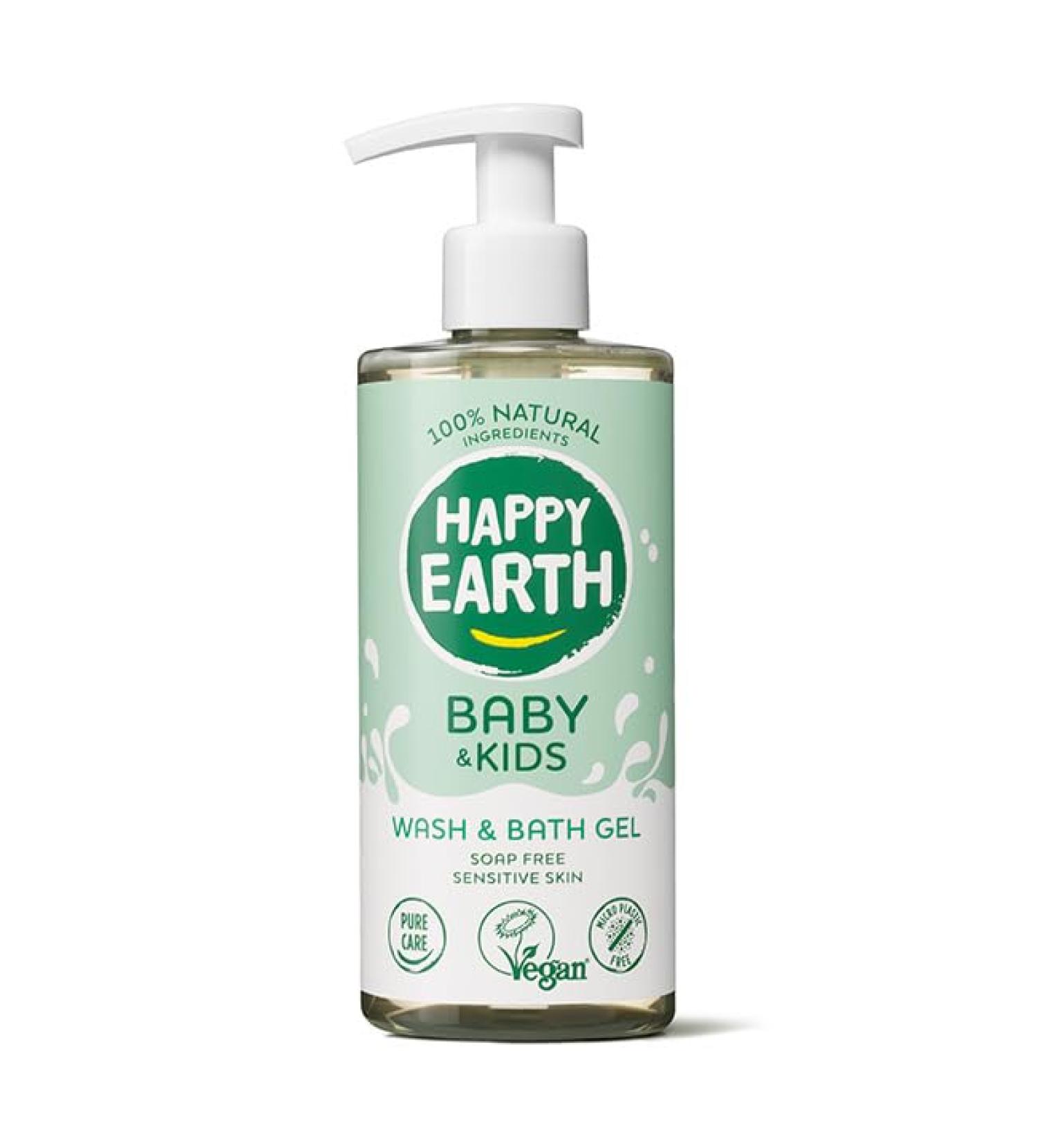 Happy Earth Baby&Kids Washing Gel Shower gel children For the bath 100 Natural Ingredients & Vegan Soapfree 300 ML - Buy Online on GoSupps.com
