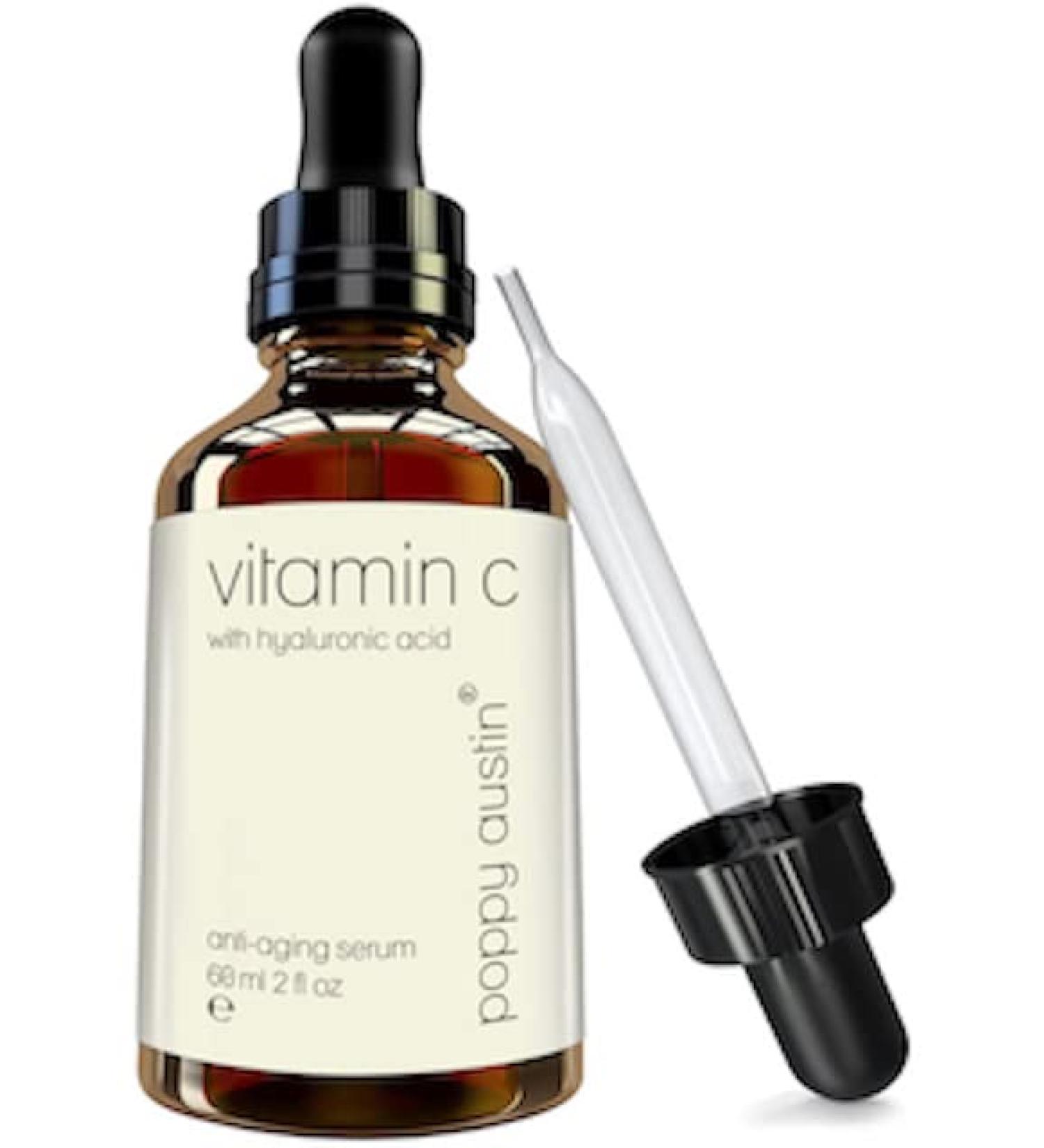 Poppy Austin Vitamin C Face Serum - 60ml - Organic Vegan & Cruelty Free - Vitamin C Face Serum With Pure Hyaluronic Acid - Vitamin C Face Serum - Vitamin C Face Serum - Buy Online on GoSupps.com