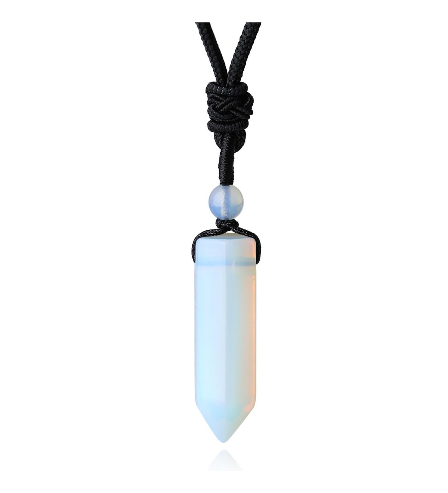 XIANNVXI Opalite Crystal Pendant Necklace - Adjustable Rope Reiki Jewelry for Men and Women - Buy Online on GoSupps.com