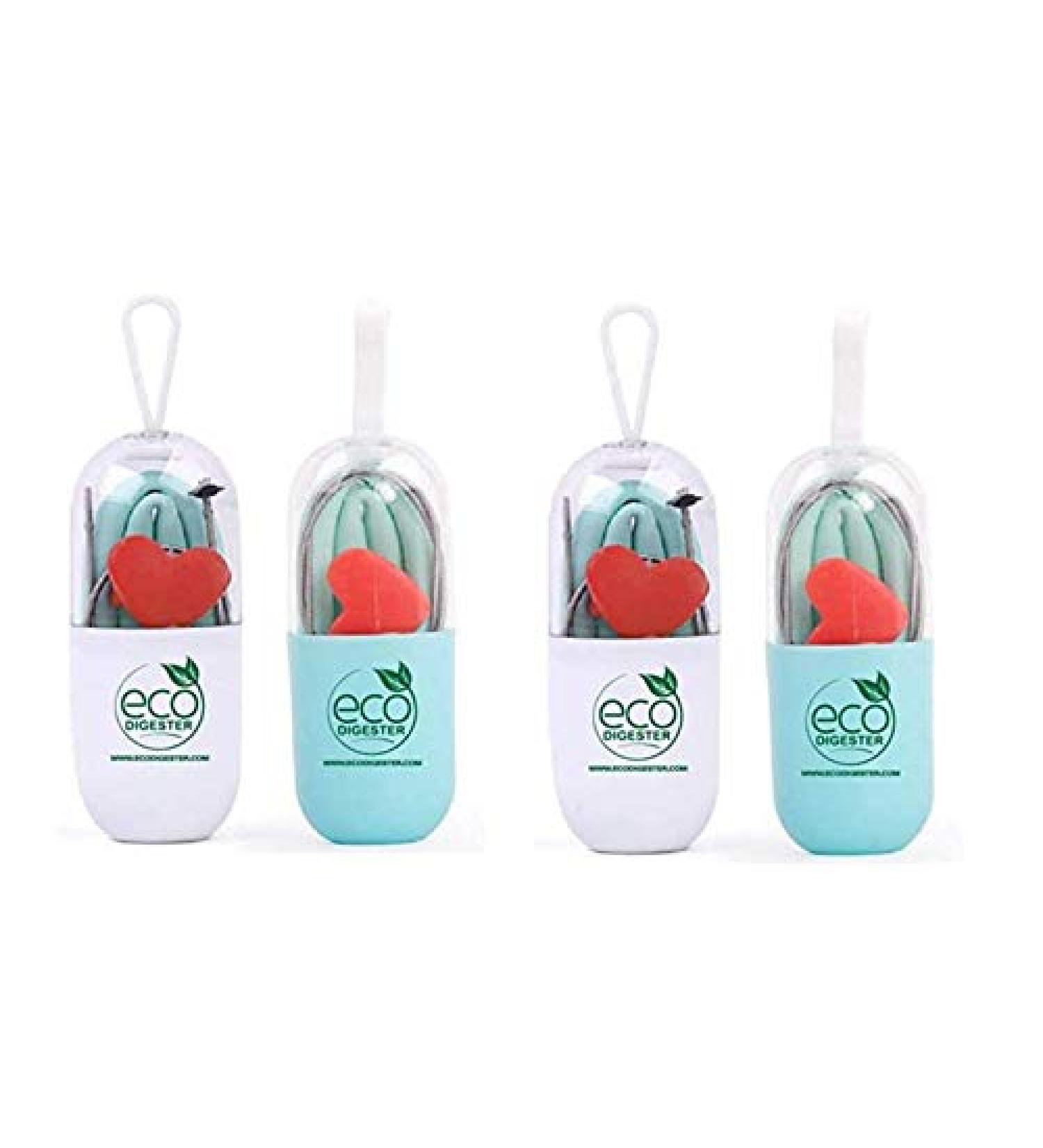 Reusable Silicone Straws with Cases Blue or White - Buy Online on GoSupps.com