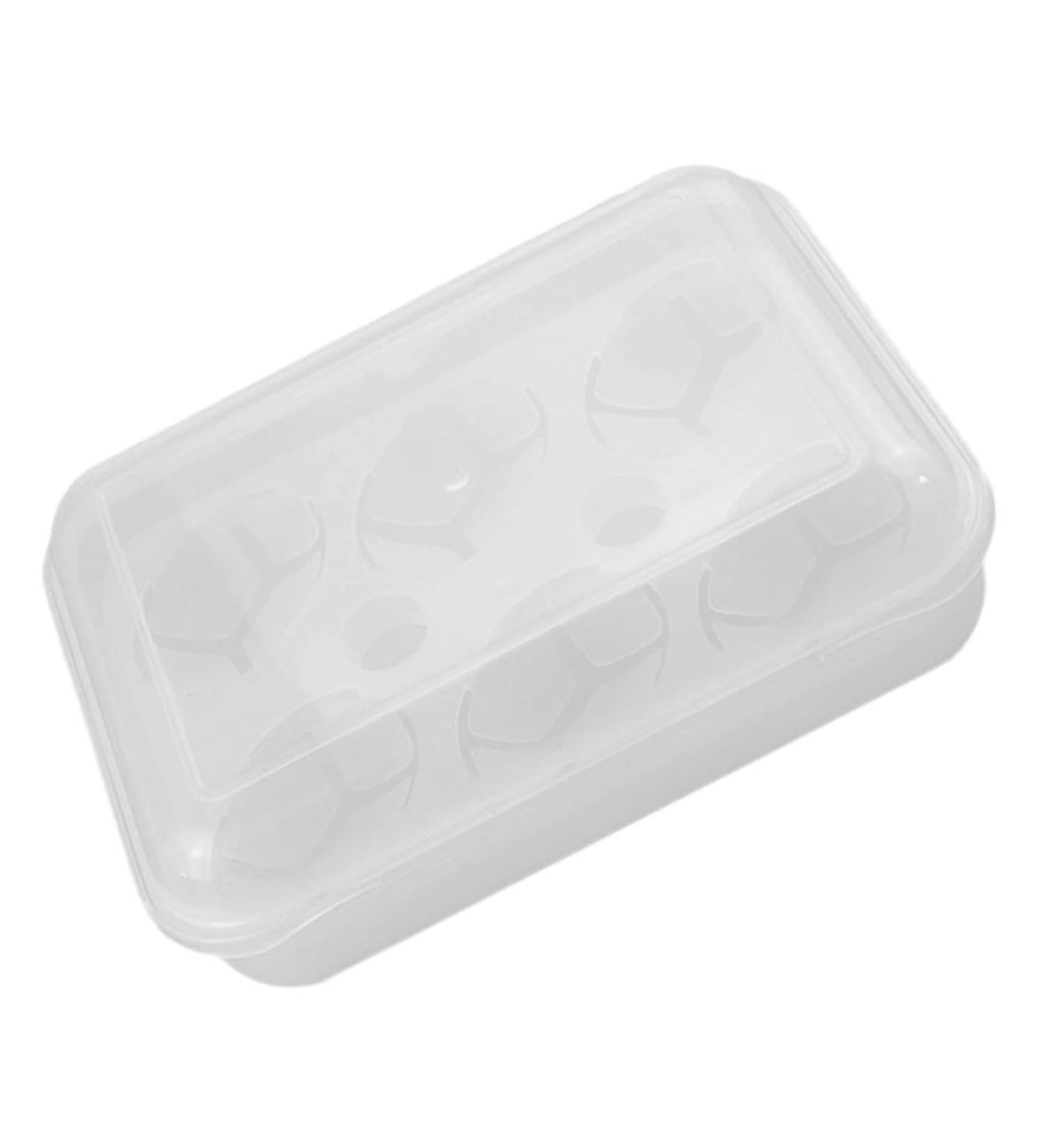 Mikikit Serving Tray Box Pressure-proof Egg Carton Desk Dispenser Egg Storage Case Fridge Egg Tray Household Travel Rack White 24X14CM - Buy Online on GoSupps.com