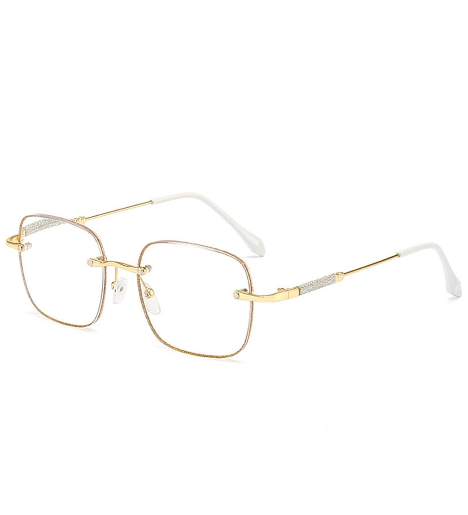 ZUKKY Blue Light Reading Glasses for Women - Rimless Computer Readers with Large Metal Frame in Gold/Silver AM24 | Protect Your Eyes - Buy Online on GoSupps.com