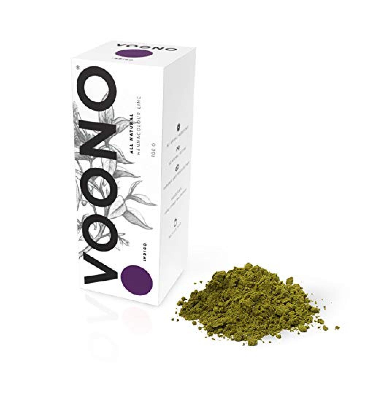 VOONO Plant Hair Color - 100% Natural & Vegan Henna Indigo 100g | International Shipping - Buy Online on GoSupps.com