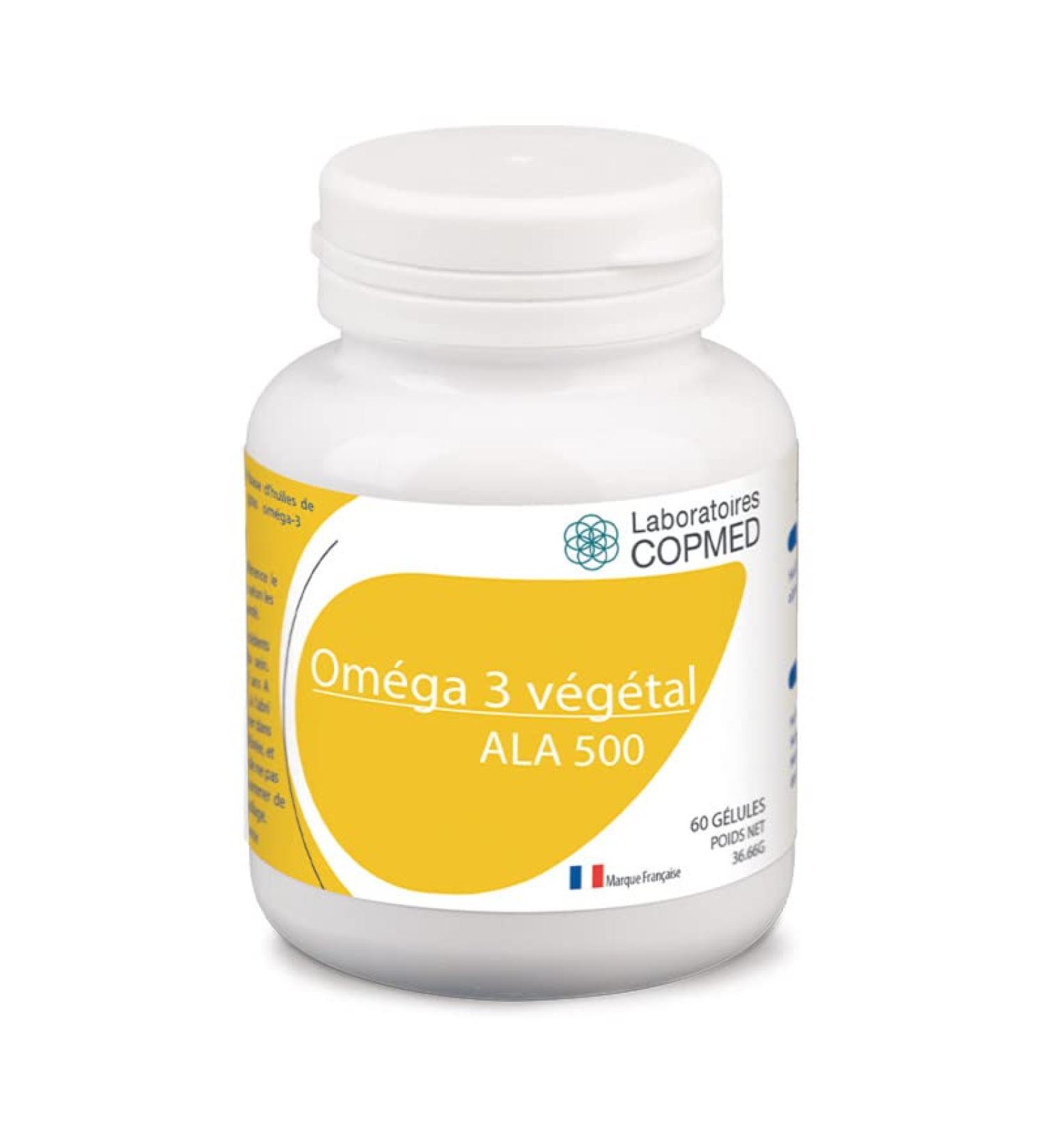 COPMED LABORATORIES - Omega 3 Vegetal - Omega 3 Vegan Food Supplement - Vegetable Oils (Chia Flax Perilla) - Natural Active Ingredients - French Brand - 90 Capsules (Bioplastic Pill Box) - Buy Online on GoSupps.com