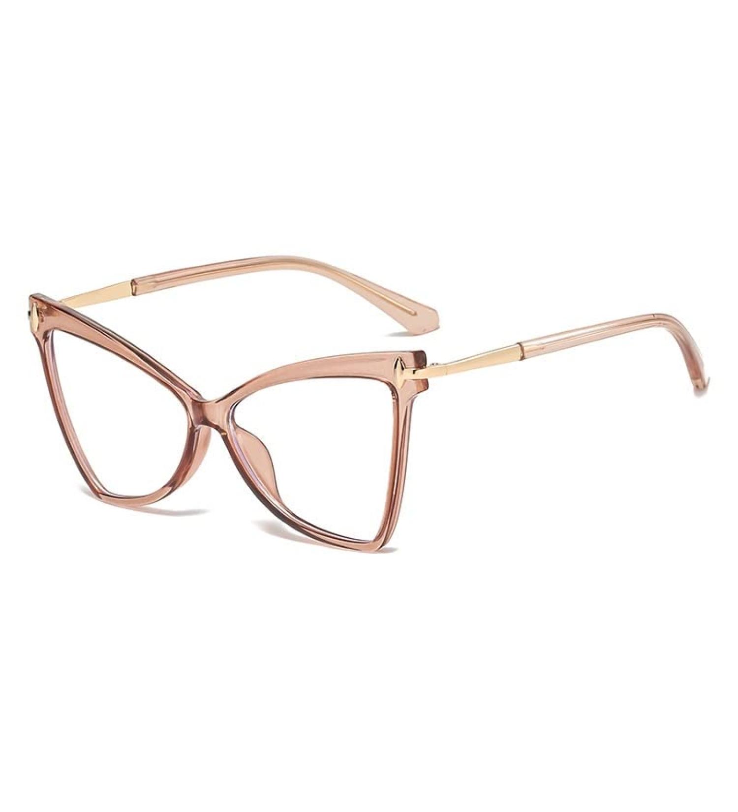Oversized Blue Light Blocking Cat-Eye Glasses | Anti Eye Strain Reading Eyewear for Computer Use +0.00 C4 - Buy Online on GoSupps.com