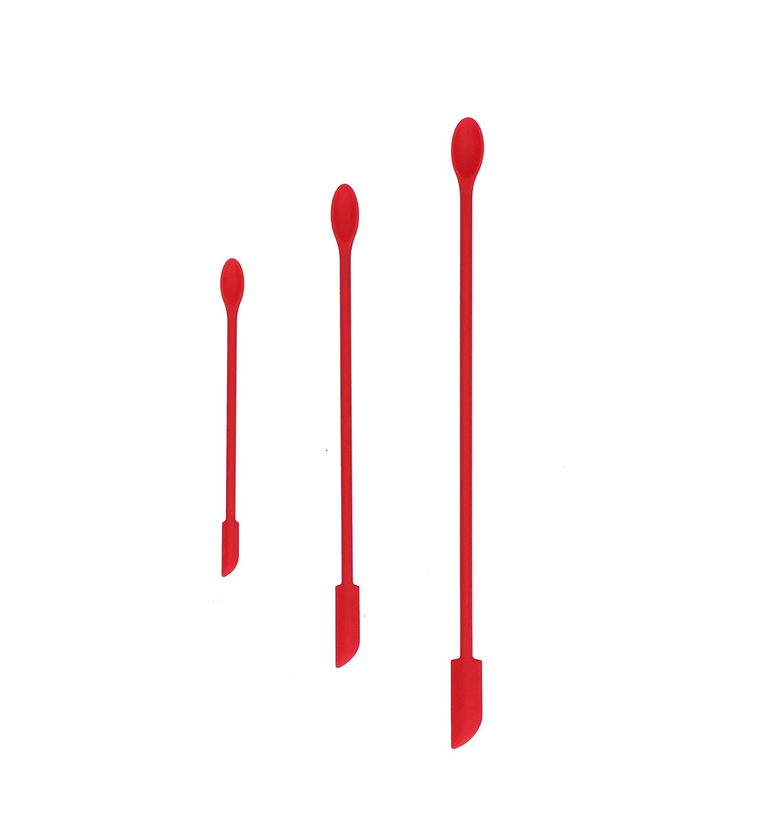 Mini Silicone Spatula with Long Handle & Double-Headed Design - Perfect for Jam Cosmetics & More (Red) - Buy Online on GoSupps.com