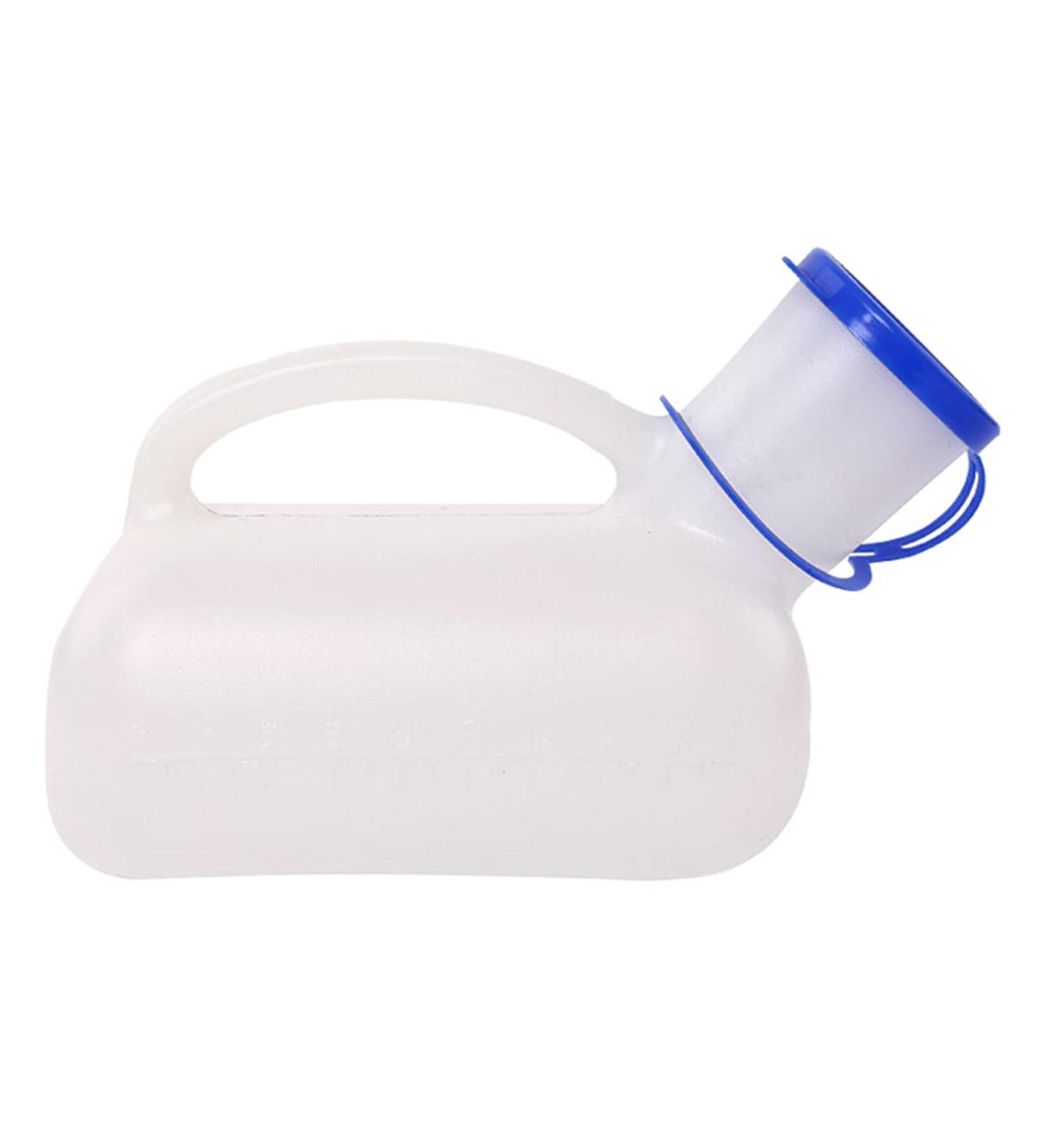 Leakproof Urinal Unisex Urinal Pee Bottle Urinals for Men White Plastic Material Easy Grip Handle 1000ML with Lid - Buy Online on GoSupps.com