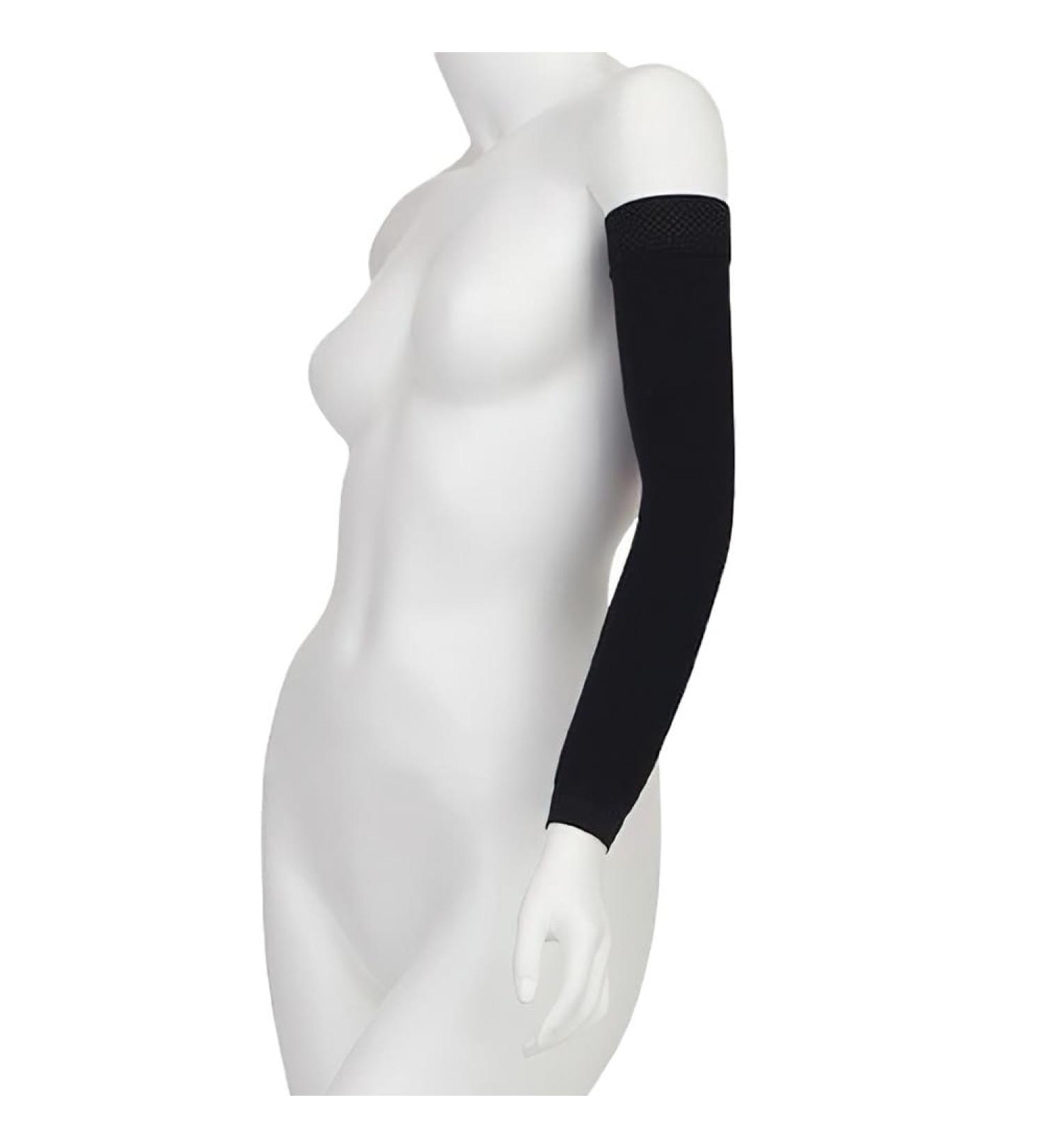 Juzo Soft 2001 20-30mmhg Standard Armsleeve with Silicone Top Band for Women 6 (VI) Black
