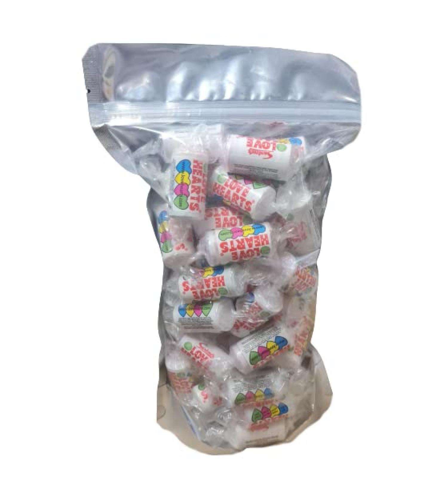 Swizzels Matlow Mini Love Hearts Rolls With Clear Wrappers Candy Sweets Gift Pack (Pack of 60)