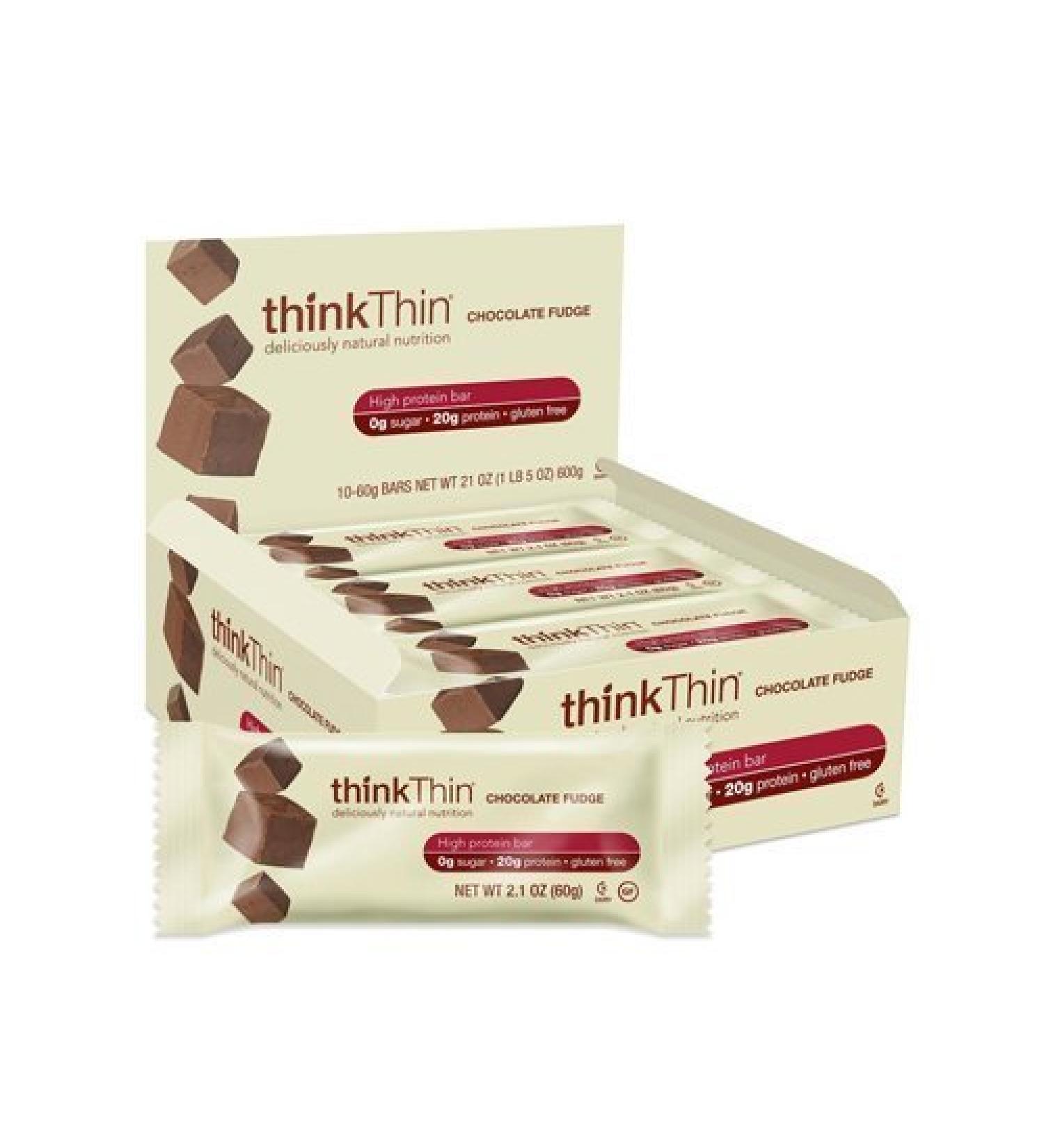 Think Thin Low Carb Bar Chocolate Fudge 10x2.1 OZ (Value Bulk Multi-Pack)