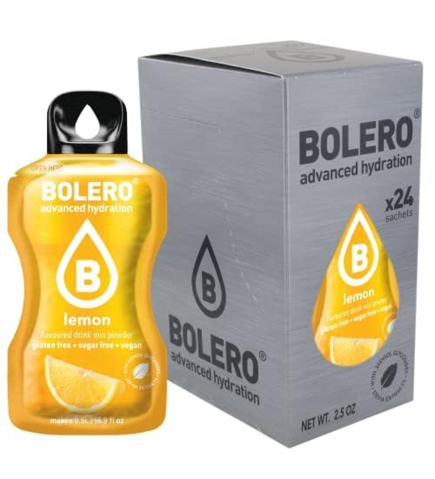 Bolero LEMON 24x3g | Sugar-free juice powder sweetened with stevia + vitamin C | for children and athletes | gluten-free vegan | lemon flavor - Buy Online on GoSupps.com
