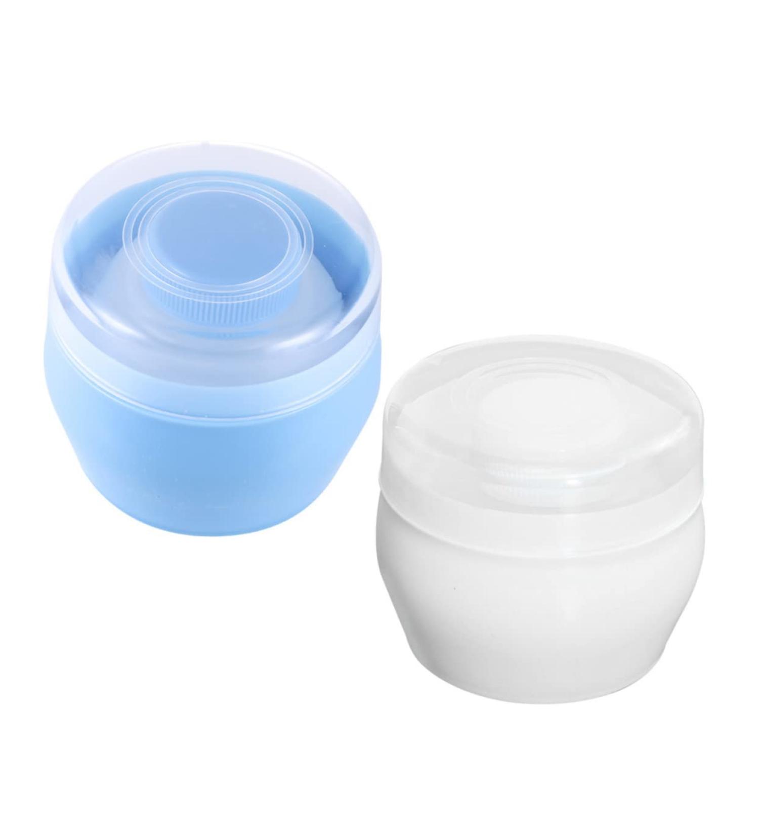 KOMBIUDA Travel Toddler for Mom Sponge Baby After Dusting Plastic Bath Container with Body Care Portable Powder Use Empty Puff Blue Cosmetic White Talcum Newborn Home Infant Face Case 2pcs 1 count (Pack of 1) - Buy Online on GoSupps.com