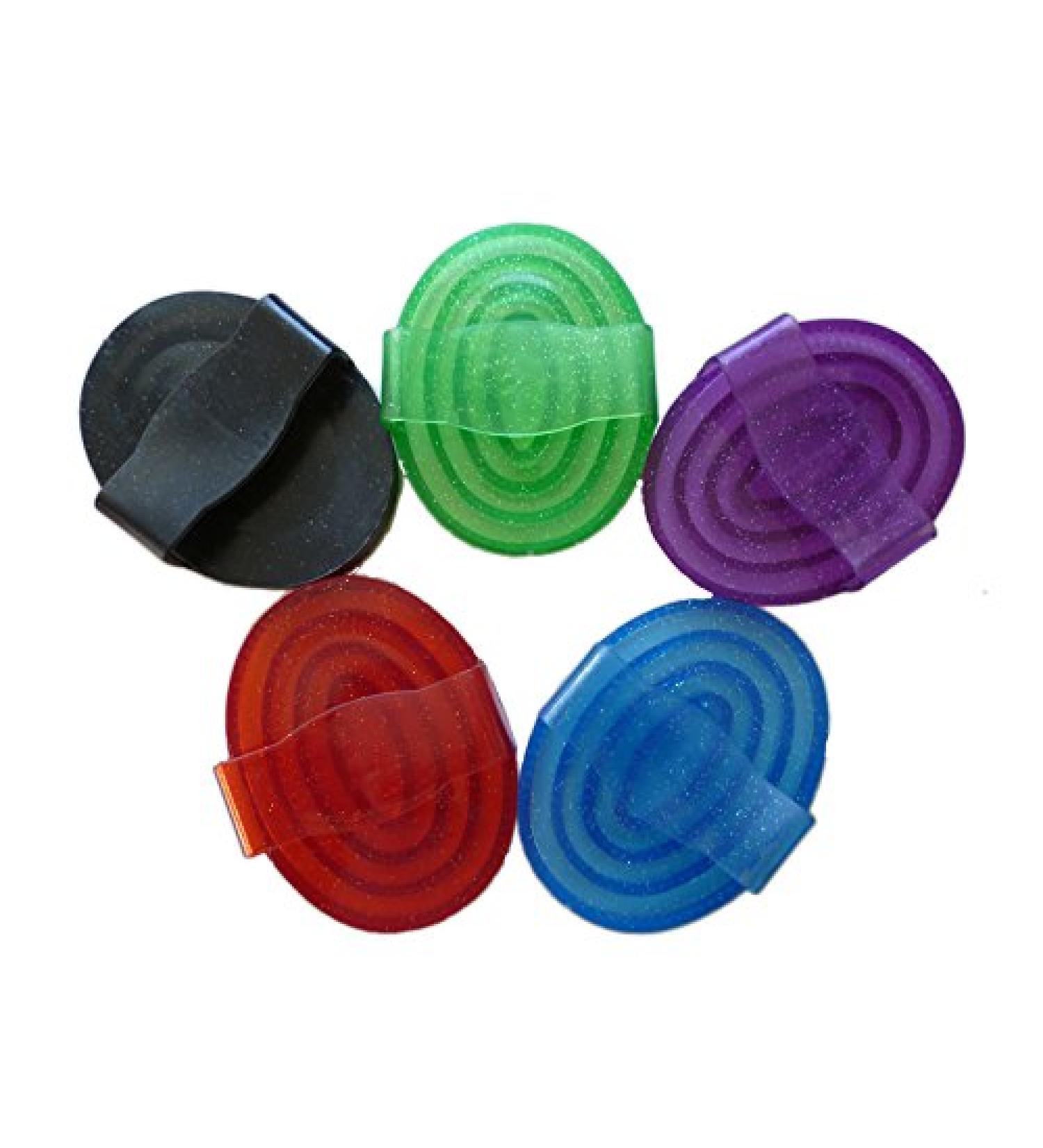 Premium Glitter Rubber Horse Cover - 5 Colors Dust & Hair Absorbent Handheld Massage - 15x11.5 cm Blue - Buy Online on GoSupps.com