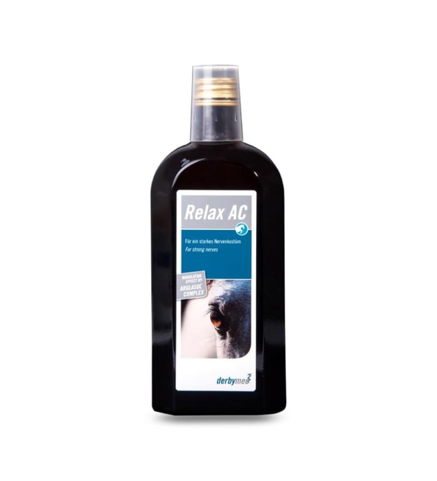 Derbymed Relax AC 125 ml - Liquid Supplement for Horses | Reduce Stress Reactions | Excitation Modulating Effect | ADMR-Compliant - Buy Online on GoSupps.com