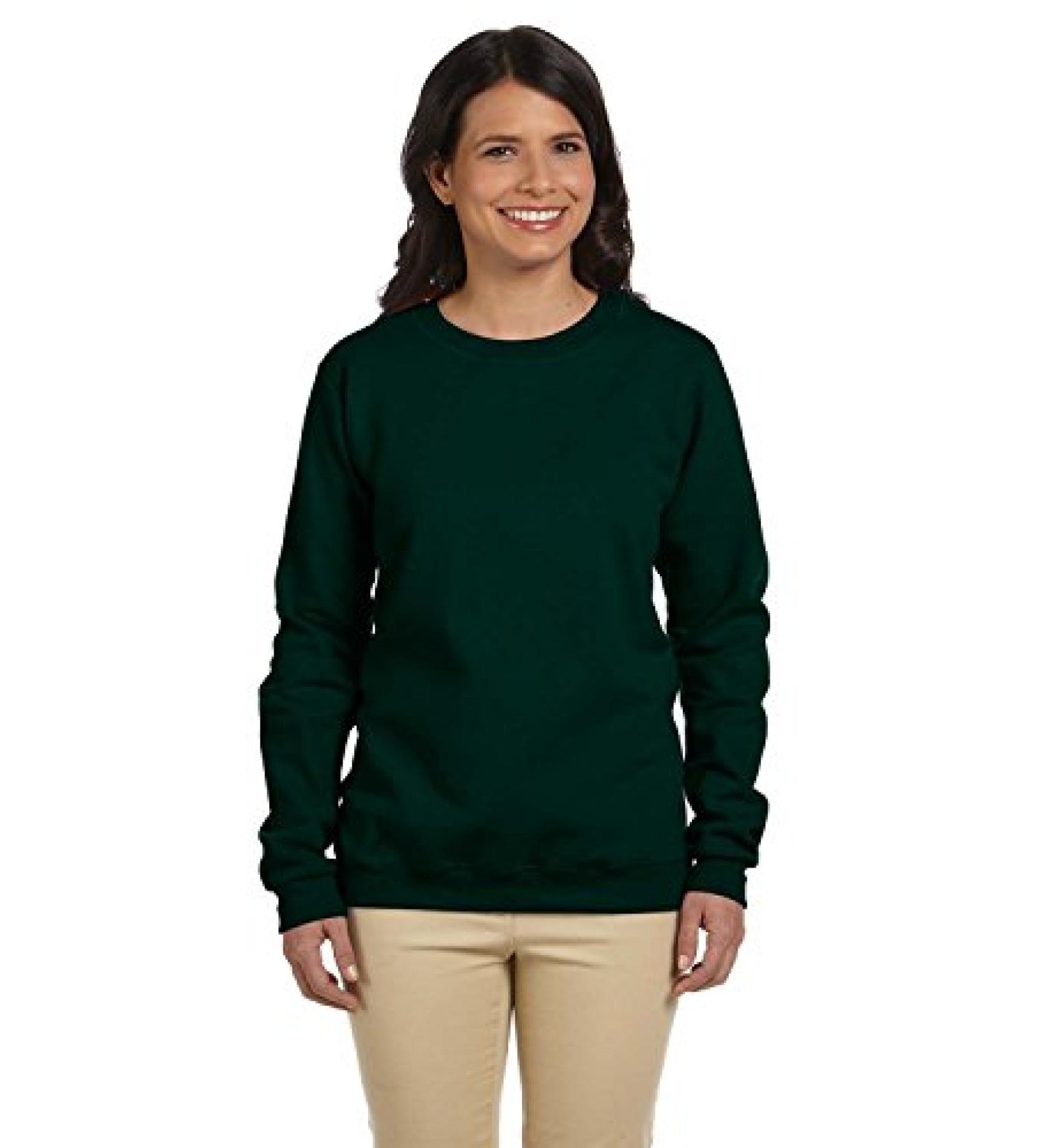 Gildan Women's Heavy Blend Fleece Crewneck Sweatshirt Large Forest Green