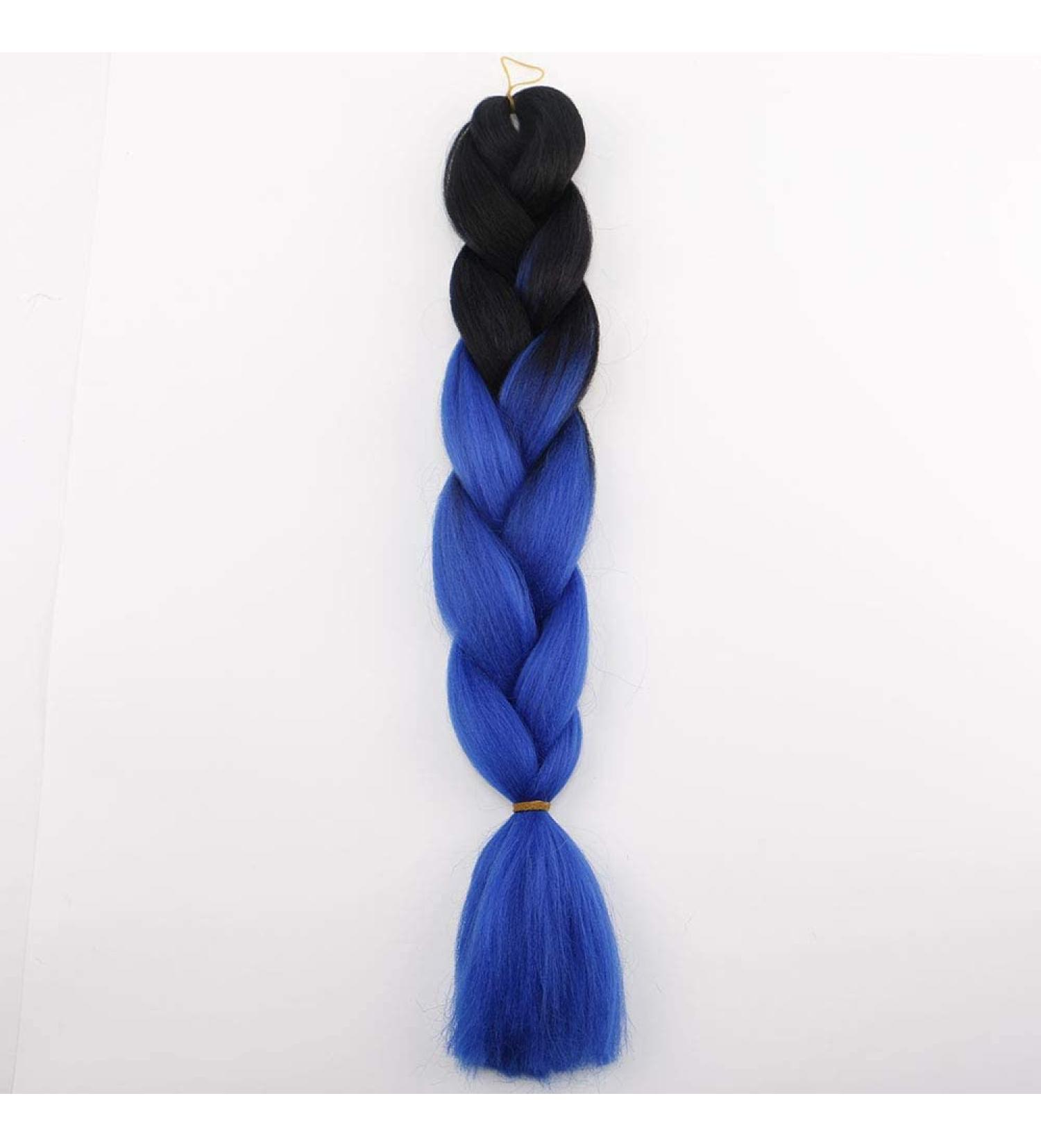 Ombre Kanekalon Jumbo Braid Synthetic Braiding Hair Extensions 100g (1 piece Black to Blue b15)