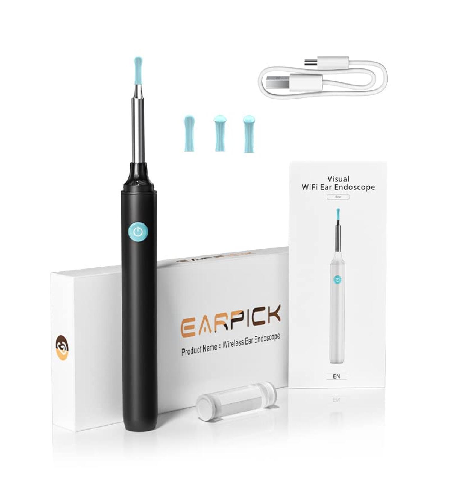 Wireless Ear Wax Removal Kit with Camera | 6 LED Lights | Compatible with iPhone, iPad, Android | Ear Cleaning Tool - Buy Online on GoSupps.com