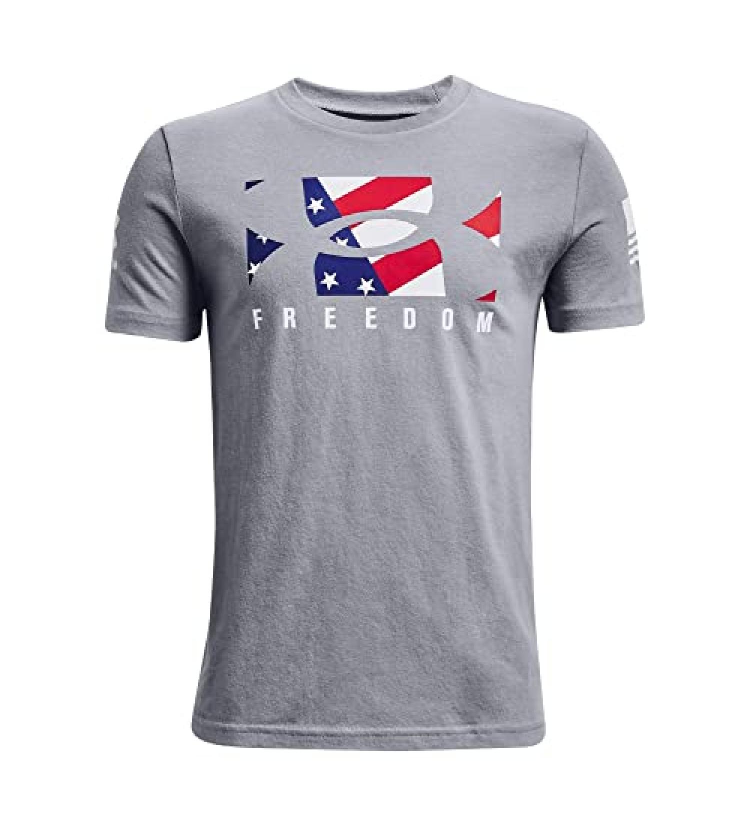 Under Armour Boys' New Freedom BFL T-Shirt - Steel/White Medium - Buy Online on GoSupps.com