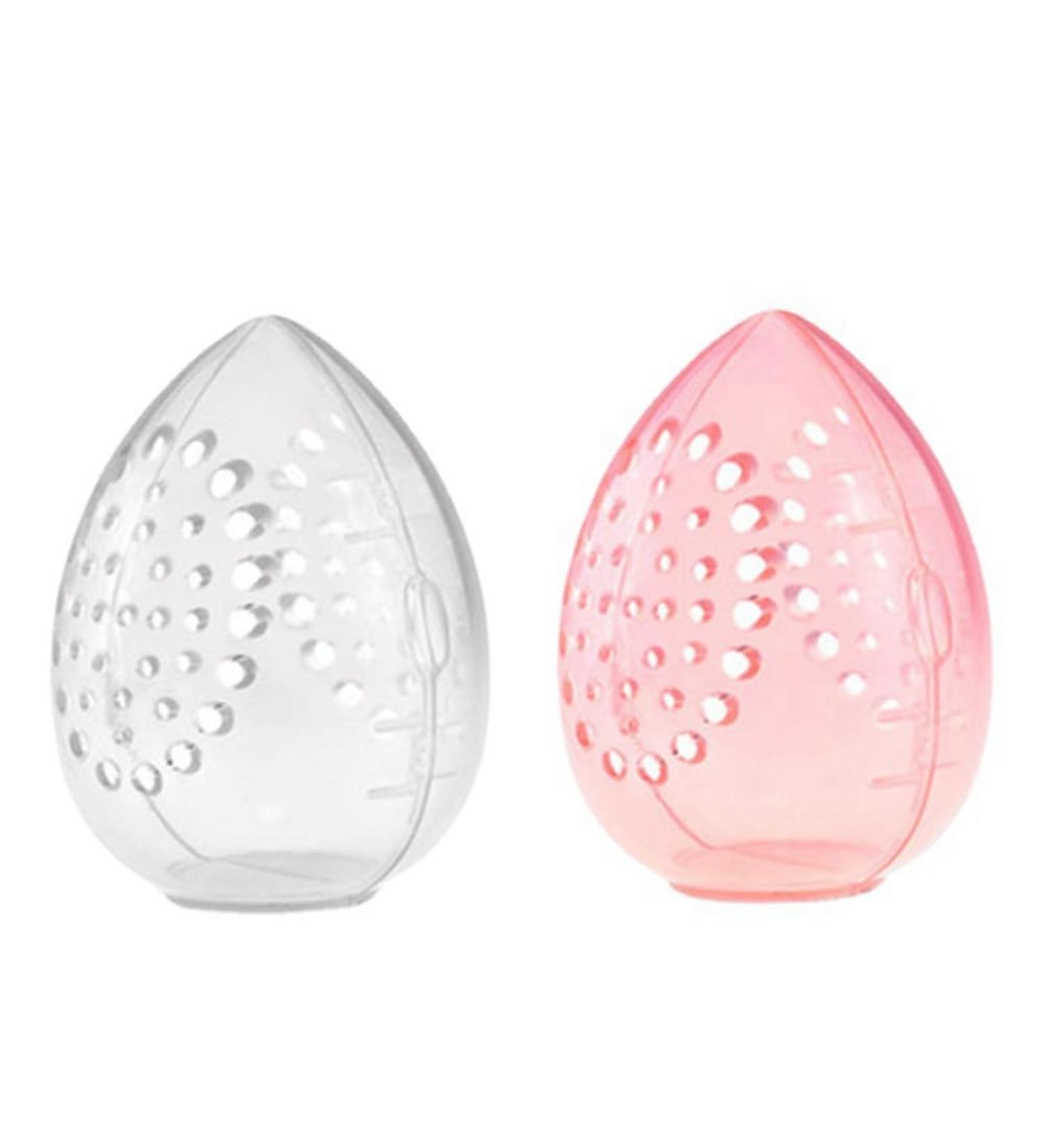 Qyrugcxs Sponge Storage Box Makeup Powder Puff Empty Egg Shaped Transparent Powder Puff Makeup Storage Box - Buy Online on GoSupps.com