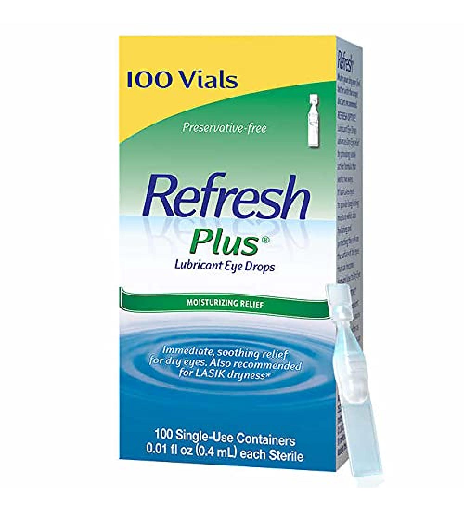 Buy Refresh Plus Lubricant Eye Drops - Long Lasting Relief & Protection for Dry Eyes - 200 Single Use Vials - International Shipping Available - Buy Online on GoSupps.com