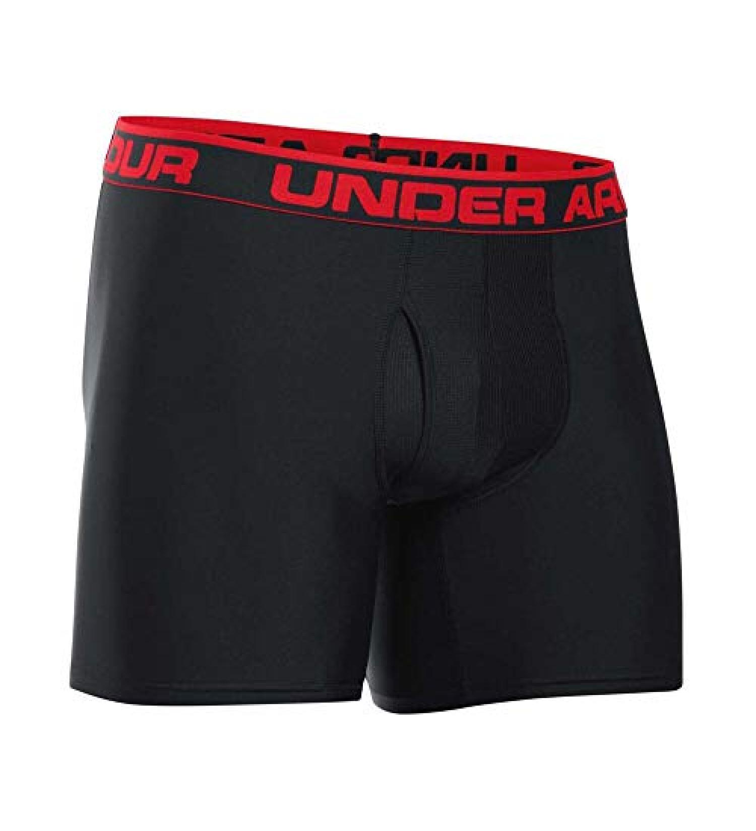 Under Armour Men's Original 6" Boxerjock 2-Pack, Black/Red, XL