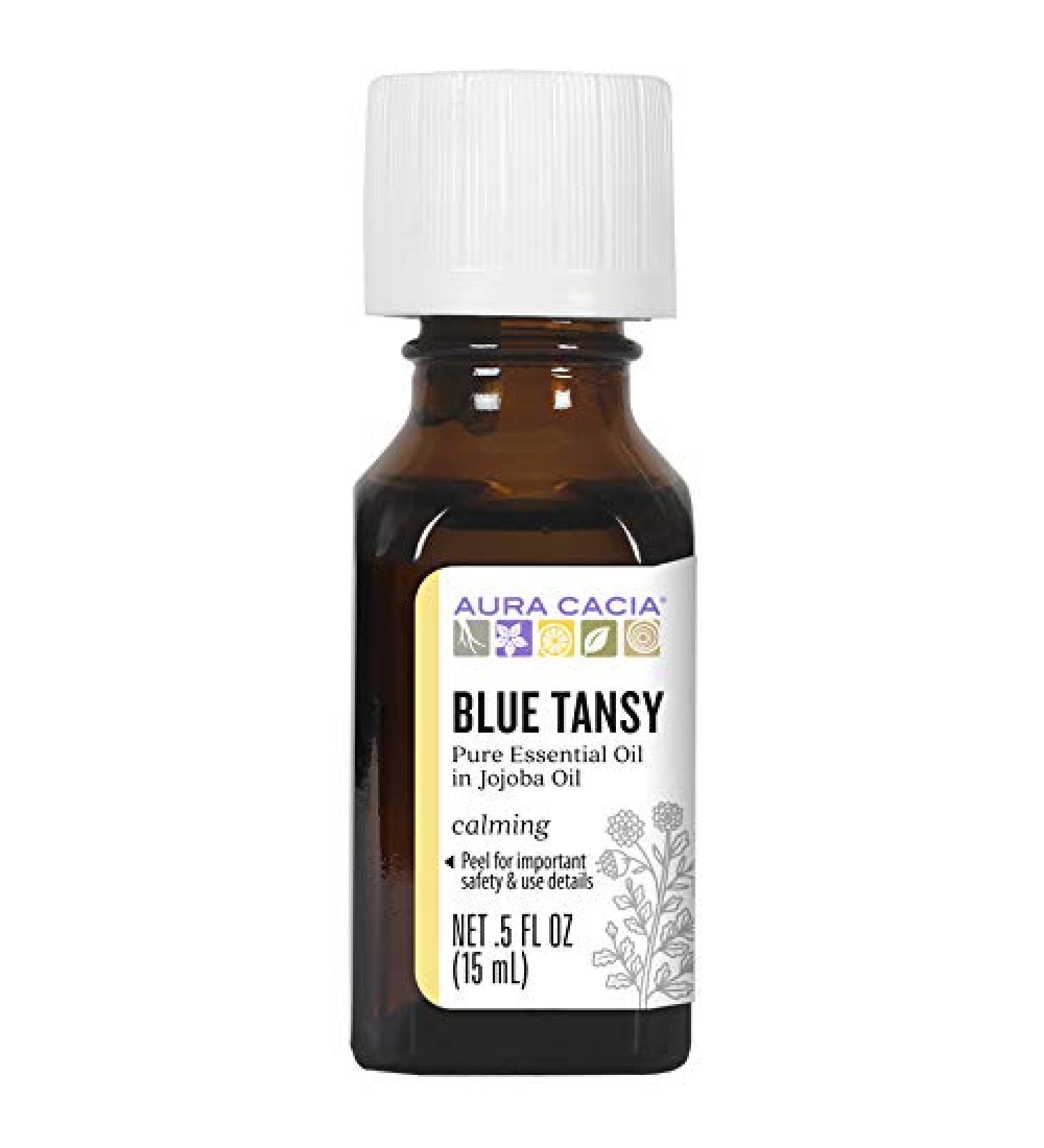Aura Cacia Blue Tansy Oil in Jojoba â€“ 0.5 fl. oz | Pure Essential Oil - Buy Online on GoSupps.com