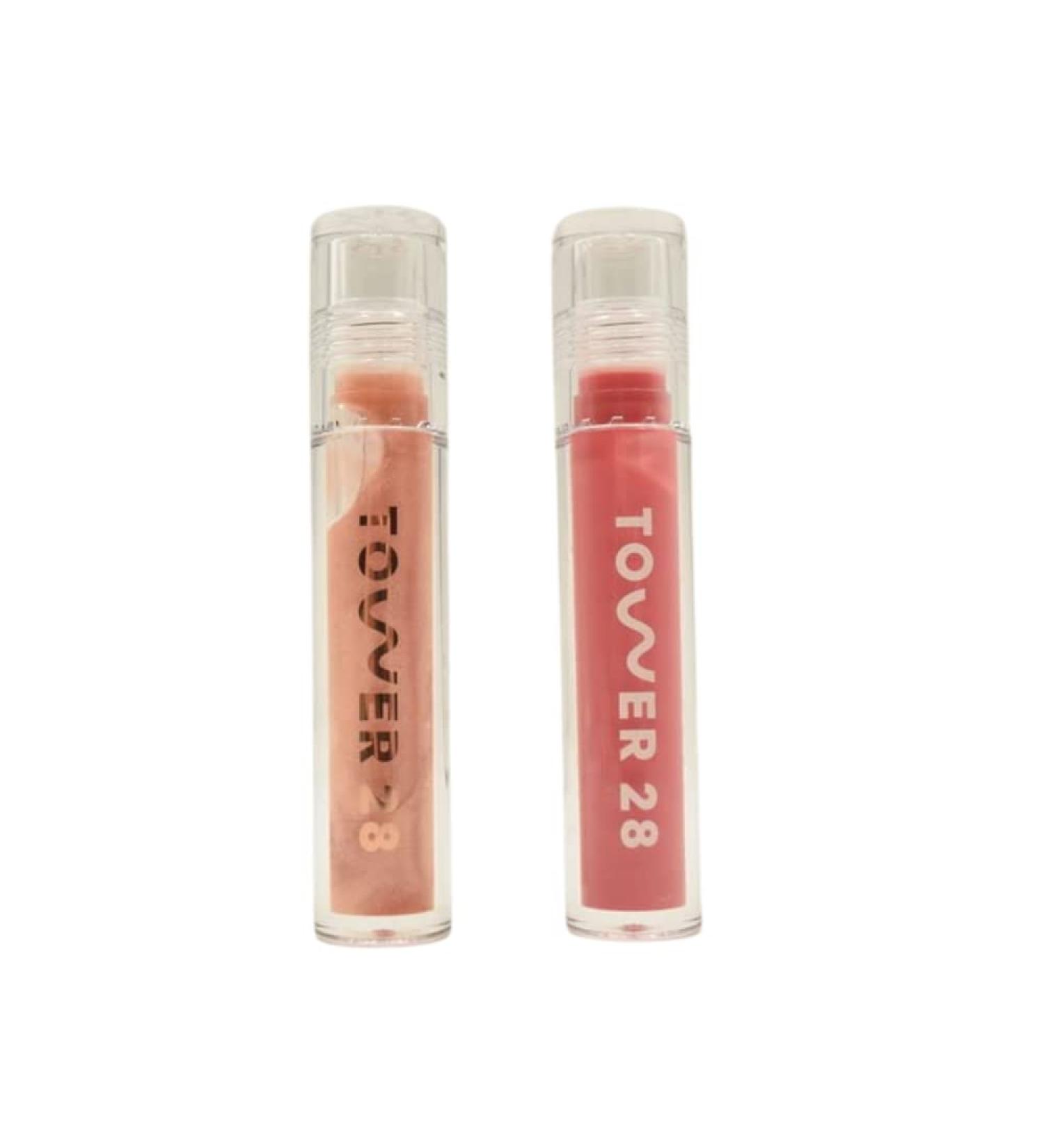 Tower 28 Beauty Dreamy Gleamy Holiday Lip Gloss Duo Holiday Gift Set:: ShineOn Jelly Lip Glosses in Dream and Coconut