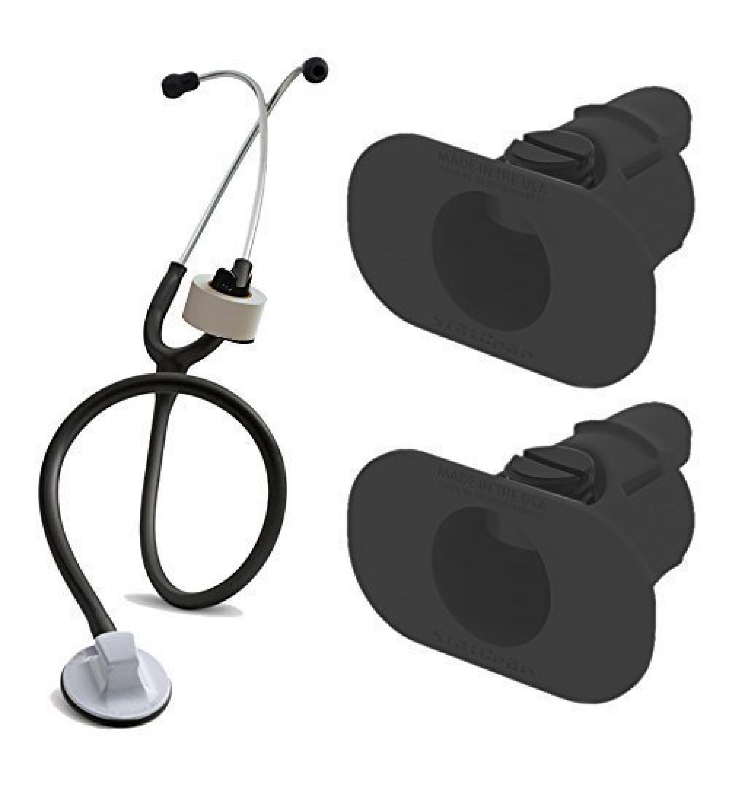 StatGear Stethoscope Tape Holder - Pack of 2 Black Medical Holders for Nurses Paramedics EMTs - Ideal EMS Accessories - Buy Online on GoSupps.com