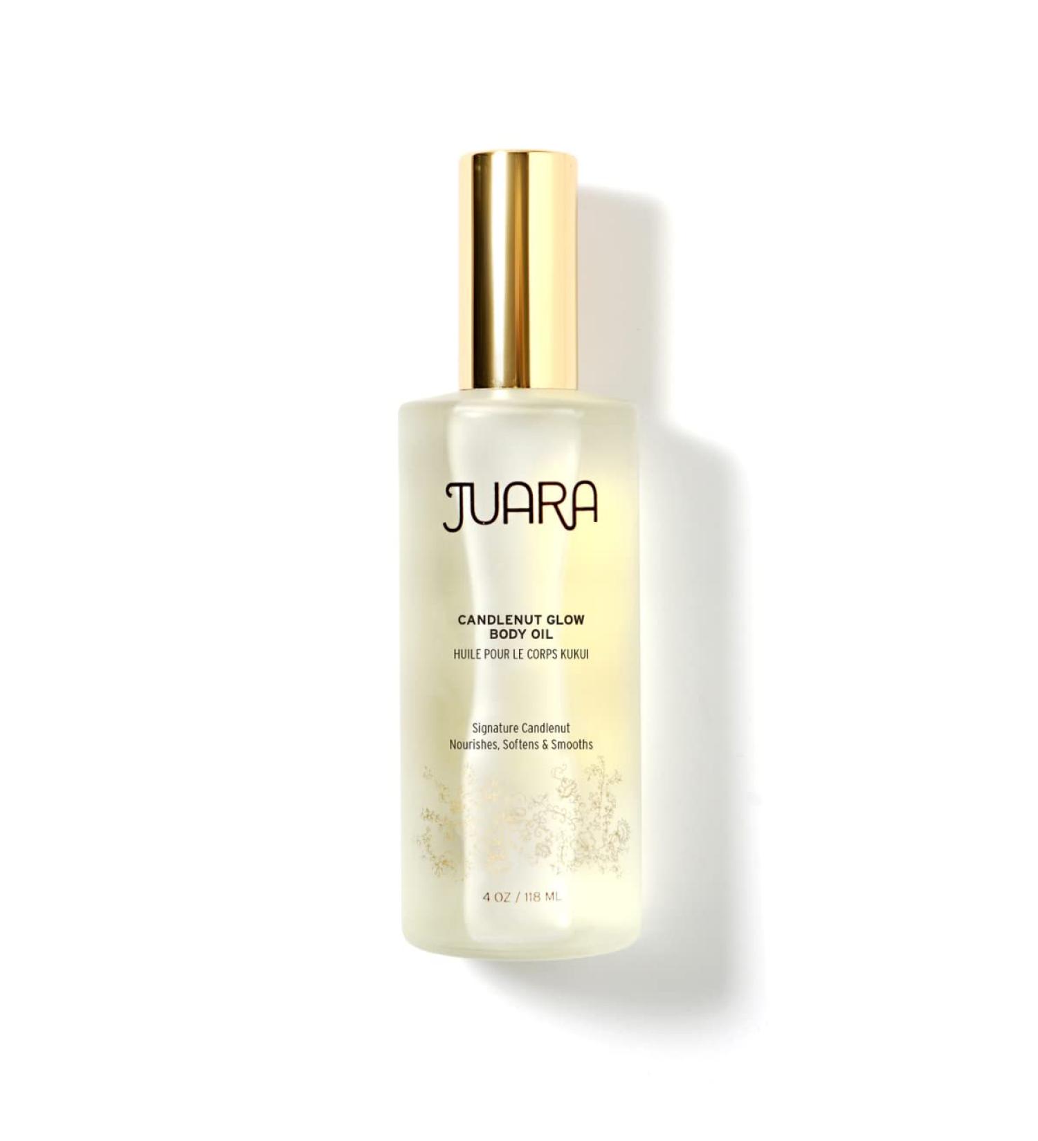 Juara Candlenut Glow Body Oil - Deluxe Hydration for Skin, Hands, Feet & Hair - Lightweight Formula for Moisturizing Treatment - Dry Skin Therapy - Paraben and Sulfate Free - 4 oz - Buy Online on GoSupps.com