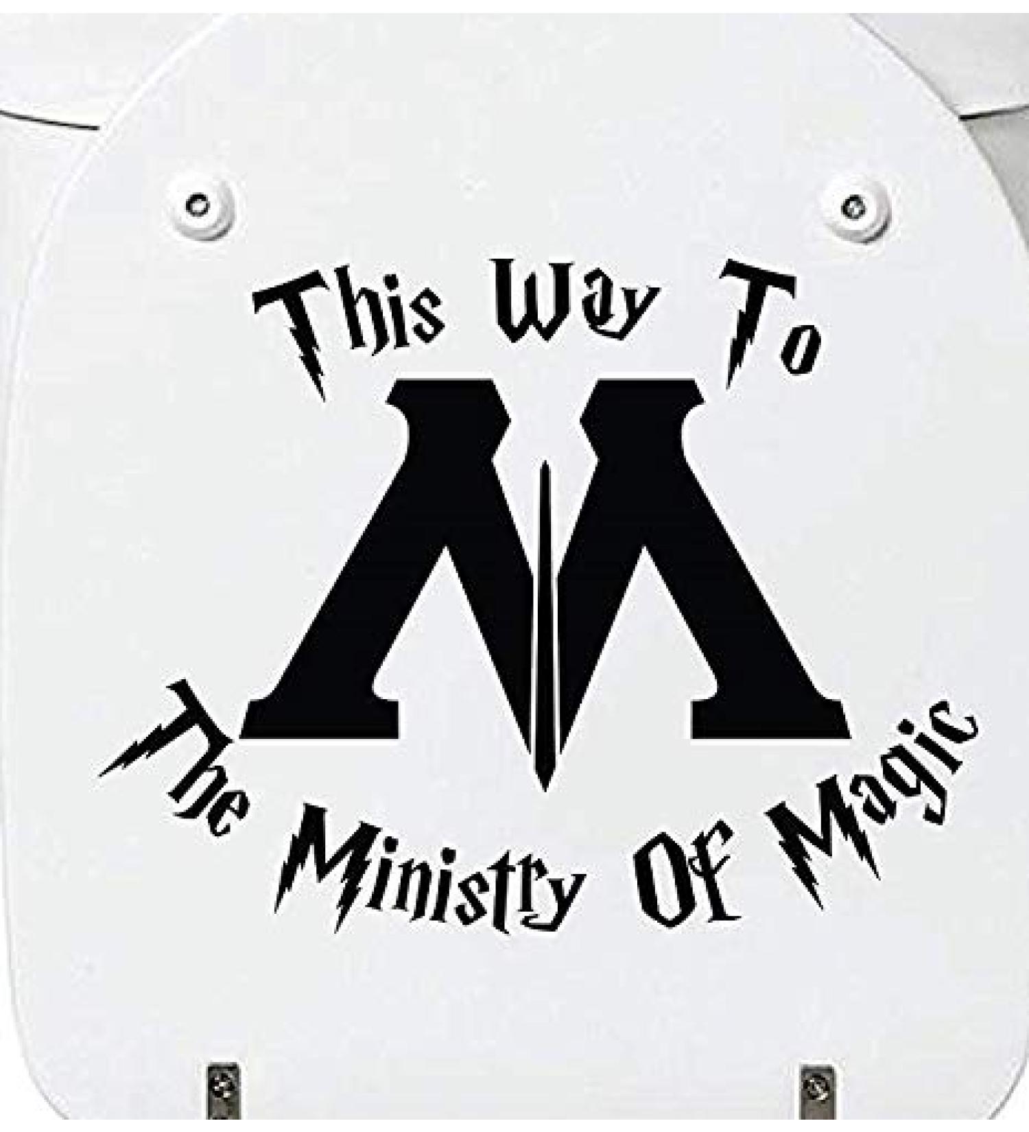 Rainbow Animated Design This Way to The Ministry of Magic Toilet Decal Sticker 7 x 9.1 inches Approximately Black - Buy Online on GoSupps.com