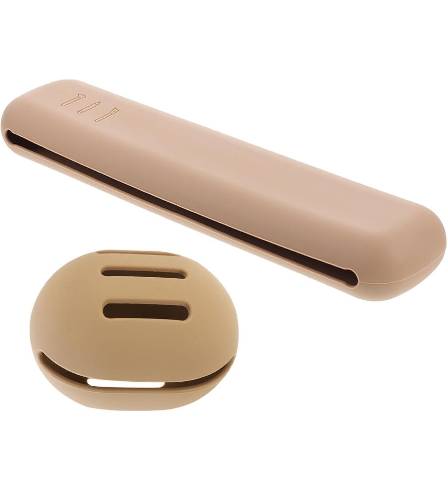 HEMOTON 1set Powder Puff Storage Box Handbags The Tote Bag Makeup Sponge Silicone Carrying Holder Make up Bag Face Makeup Brushes Powder Puff Container Storage Containers Khaki - Buy Online on GoSupps.com