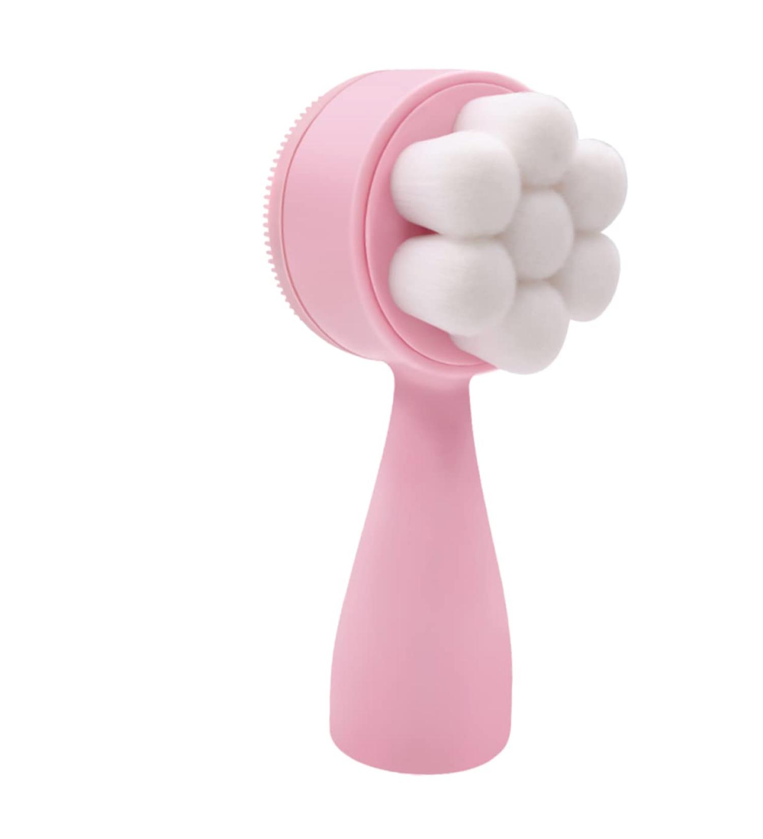 OHPHCALL Double Sided Facial Cleansing Brush Face Wash Facial Scrubber Silicone Face Scrubber for Women Facial Cleansing Tool Face Massage Brush Manual 3d Exfoliating Brush Pink Fiber Wool - Buy Online on GoSupps.com
