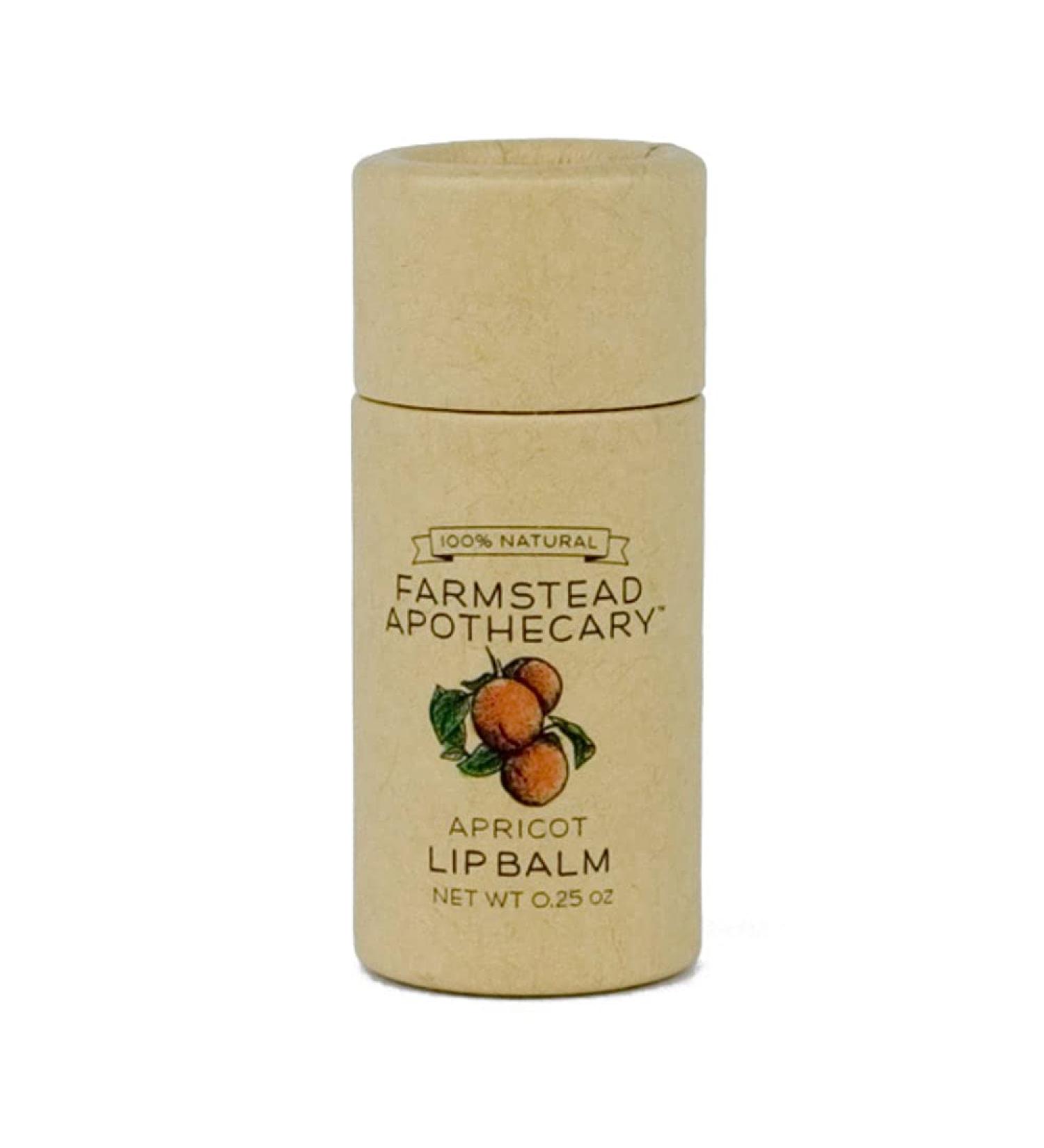 Farmstead Apothecary Lip Balm (Apricot 1 Pack) Apricot 0.25 Ounce (Pack of 1)