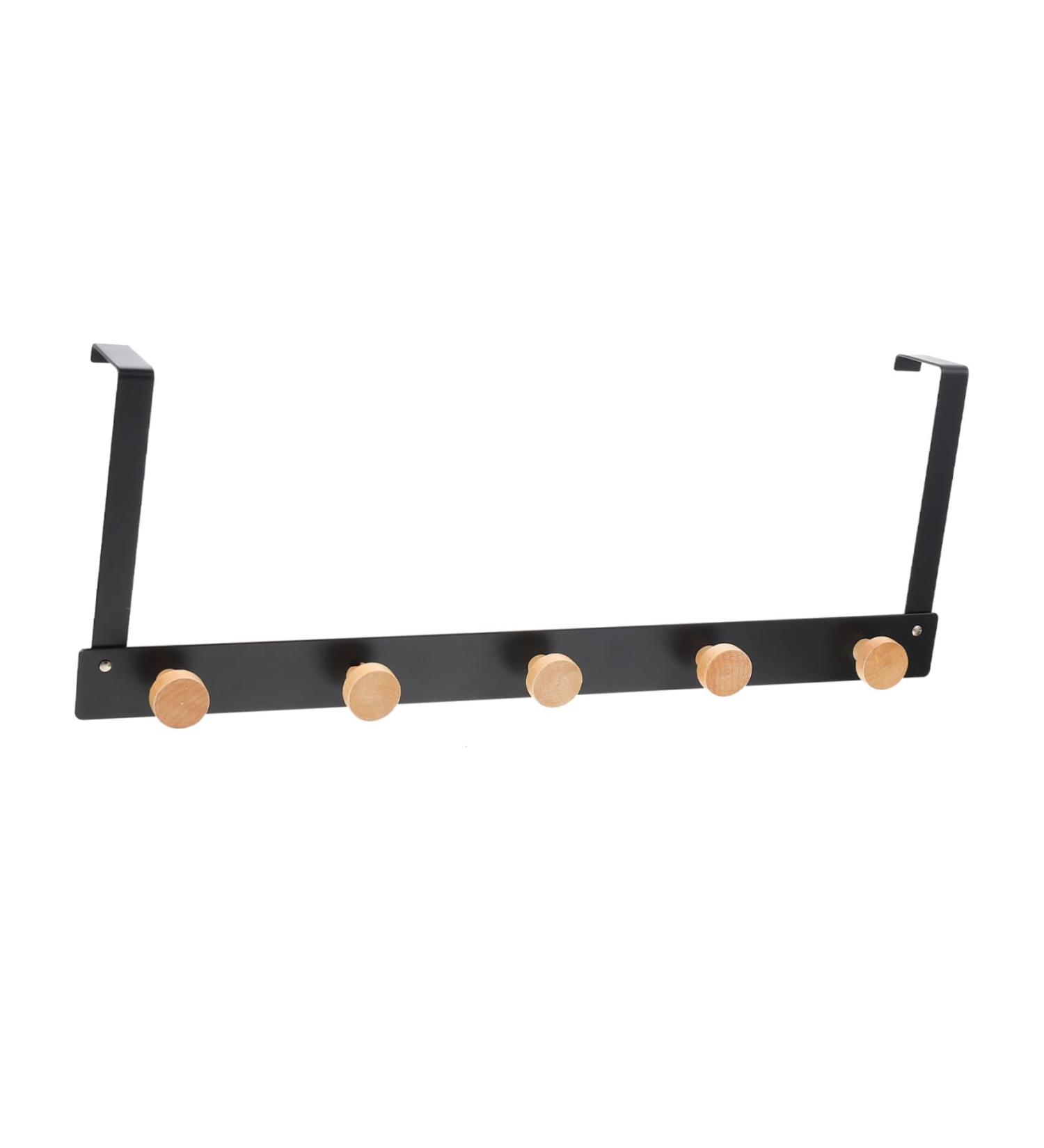 Mikinona Cloth Hooks Door Rear Punch- Back Over Home for Organizer Clothing Rack The Hook Towel Punch Hanging 50X8cm Black - Buy Online on GoSupps.com