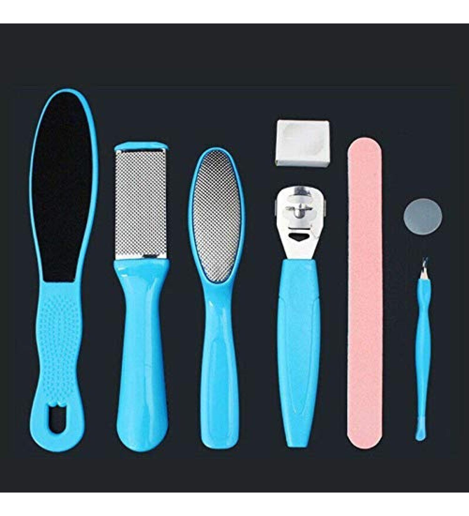 Foot Files 8 in 1 Professional Pedicure Kit Foot File Set Exfoliating Clean Foot Dead Skin Tool Kit for Women Men or Home - Buy Online on GoSupps.com